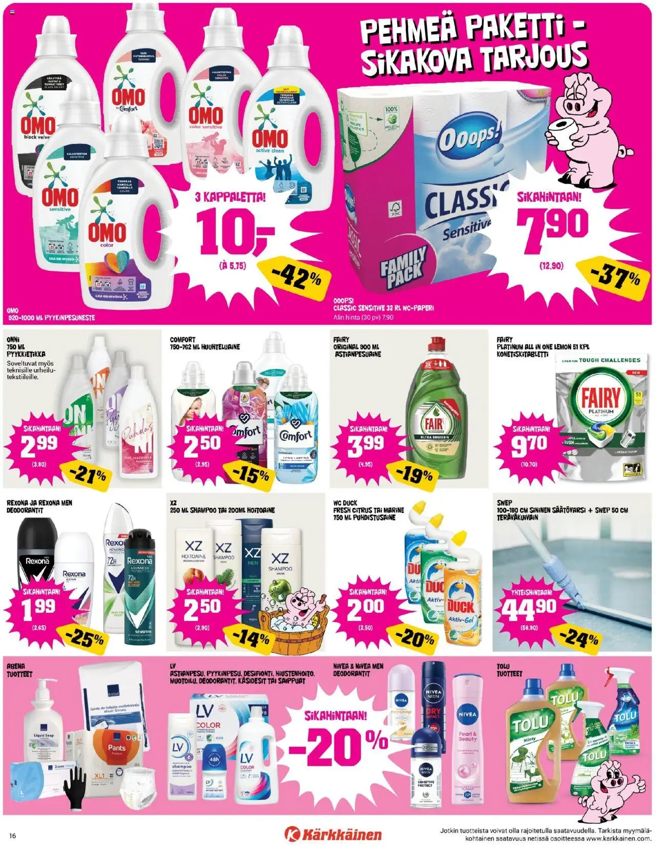 Kärkkäinen tarjoukset – voimassa 01.10.2025 alkaen | Sivu: 16 | Tuotteet: Shampoo, Hoitoaine, Huuhteluaine, Puhdistusaine