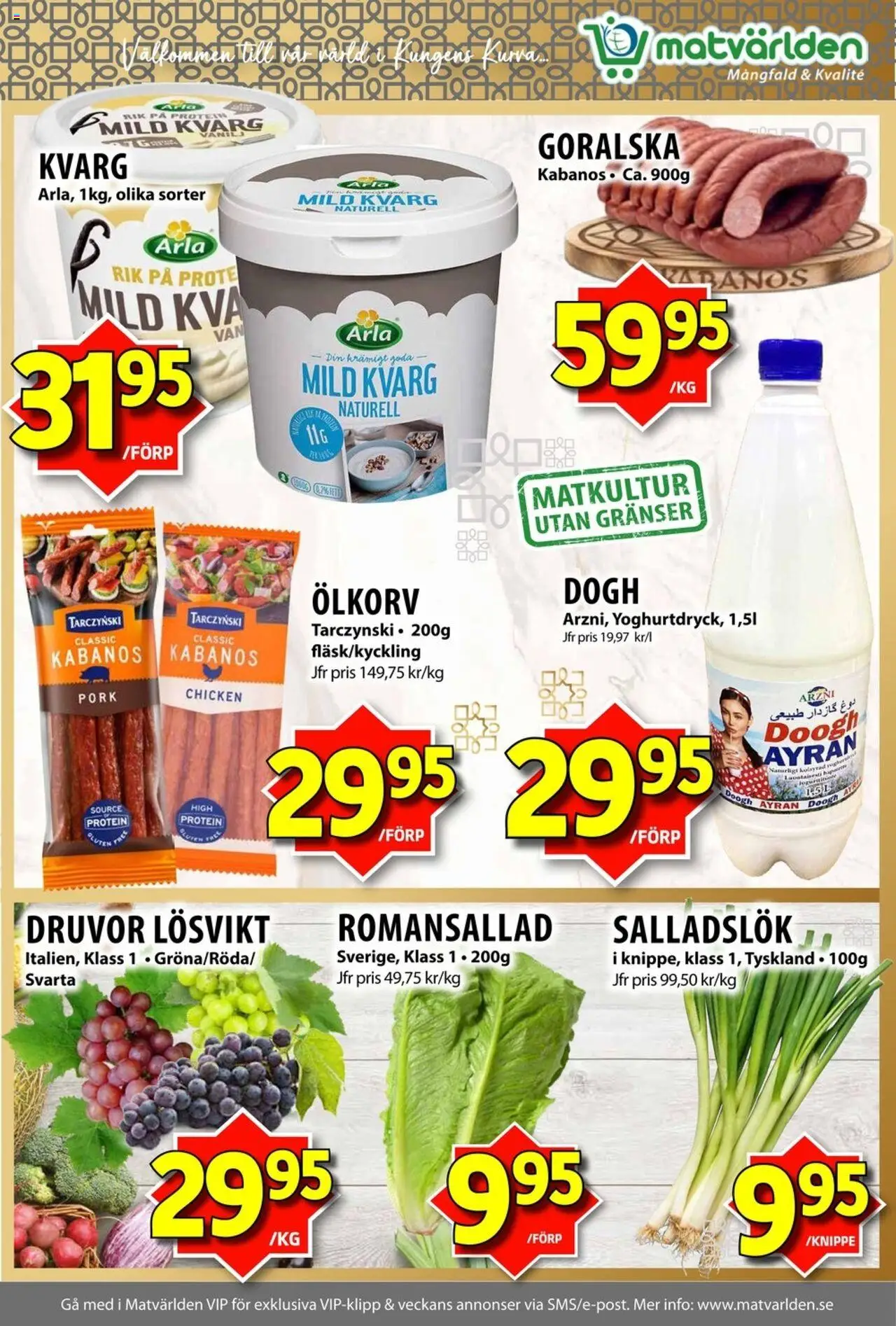 Matvärlden reklamblad aktuell från 25.08.2025 | Sida: 2 | Produkter: Romansallad, Salladslök, Kvarg
