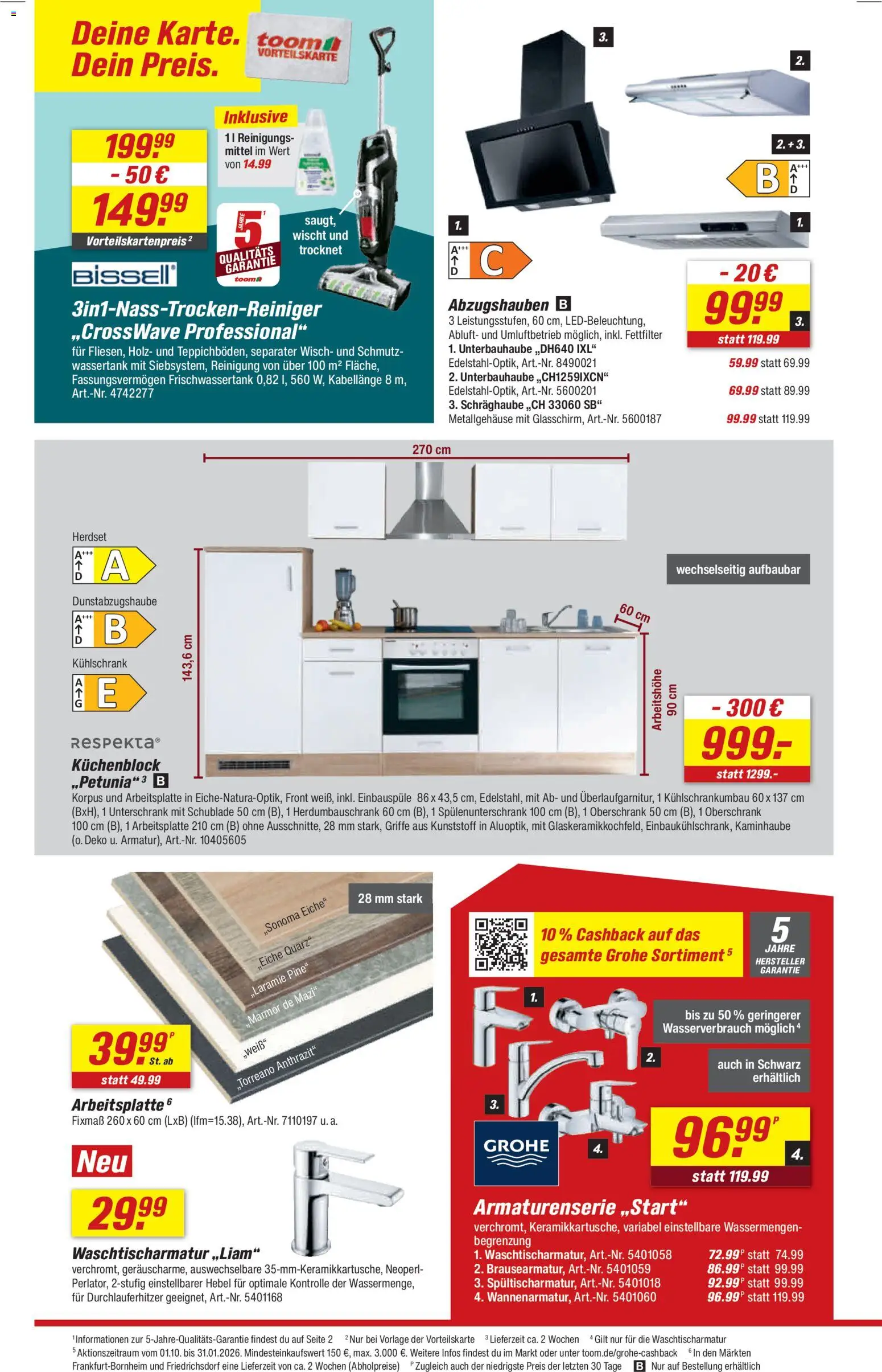 Toom Baumarkt Prospekt 	 – gültig ab 13.12.2025 | Seite: 12 | Produkte: Küchenblock, Kühlschrank, Unterschrank