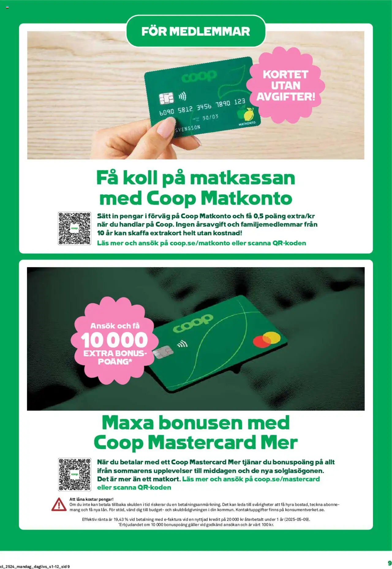 Coop Daglivs reklamblad aktuell från 09.06.2025 | Sida: 9 | Produkter: Galler