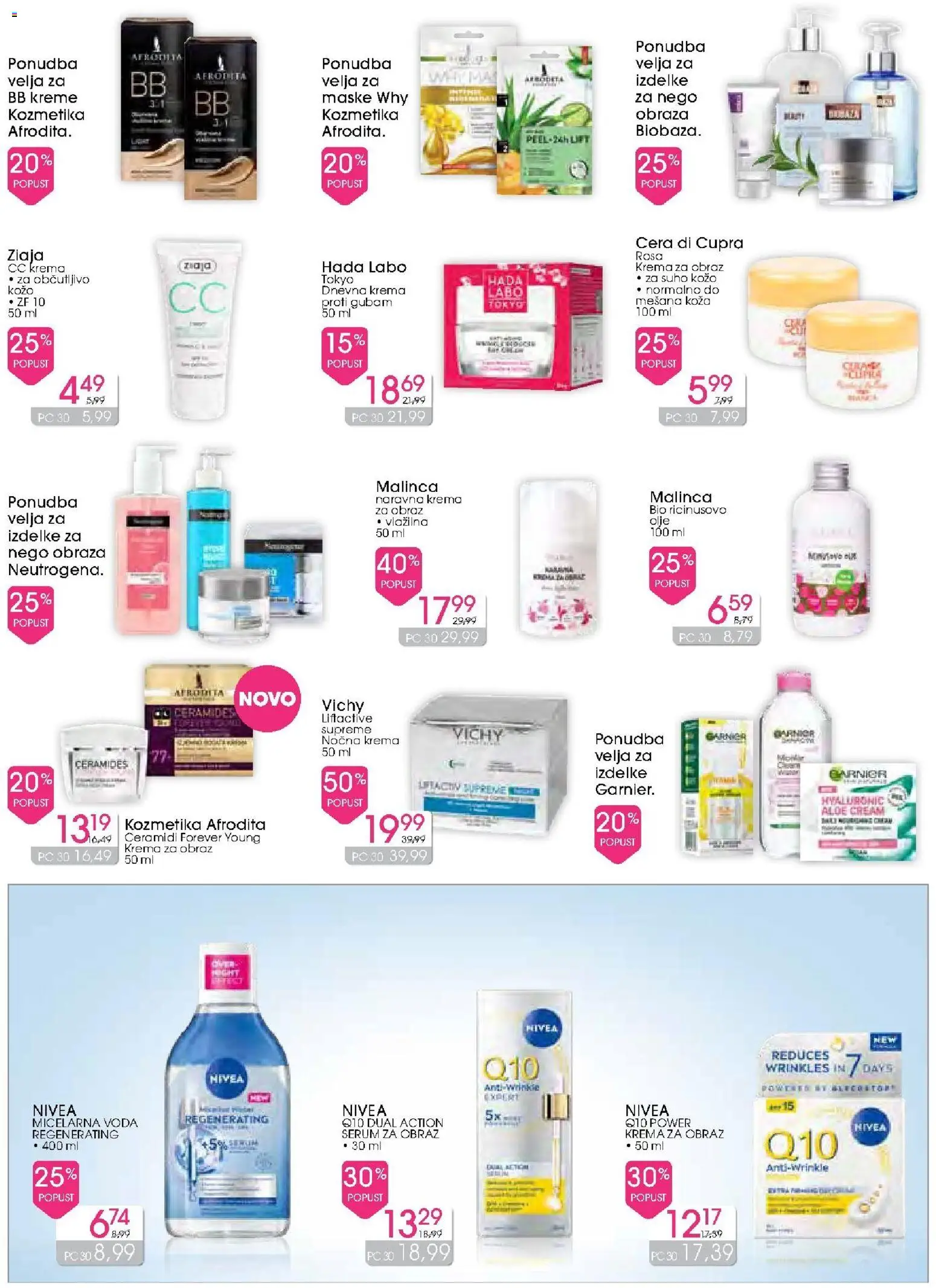 Novi Tuš drogerija katalog ponudbe – veljaven od 11.02.2026 | Stran: 6 | Izdelki: Cc krema, Micelarna voda, Olje, Krema za obraz