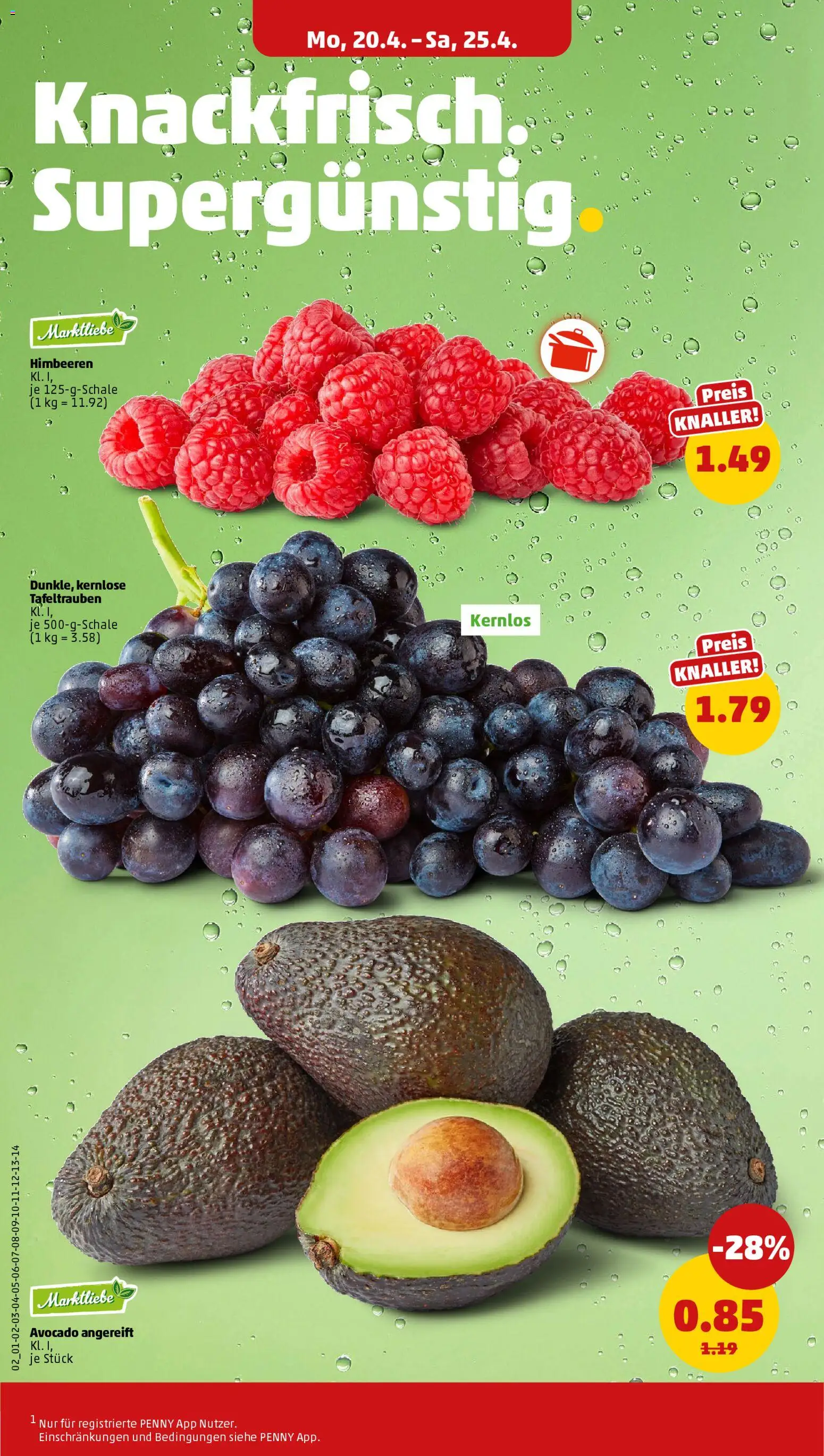 Penny Prospekt 	 – gültig ab 20.04.2026 | Seite: 6 | Produkte: Himbeeren, Avocado