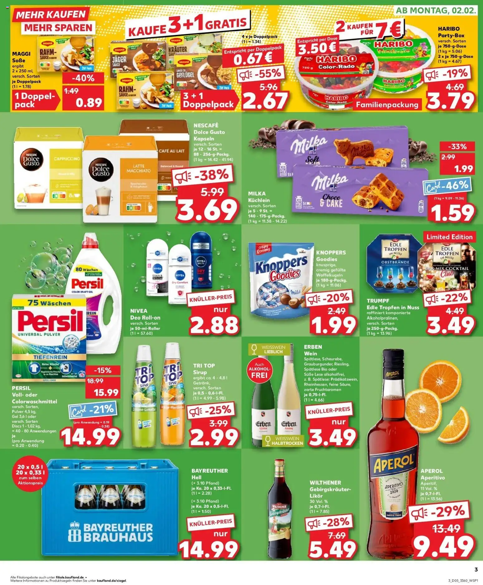Kaufland prospekt Genthin	 – gültig ab 02.02.2026 | Seite: 3 | Produkte: Nescafe, Haribo, Deodorant, Persil