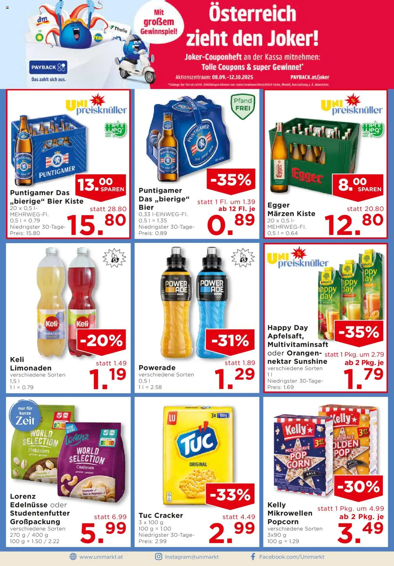 Unimarkt Süd gültig ab 01.10.2025 | Seite: 12 | Produkte: Salz, Bier, Orangen