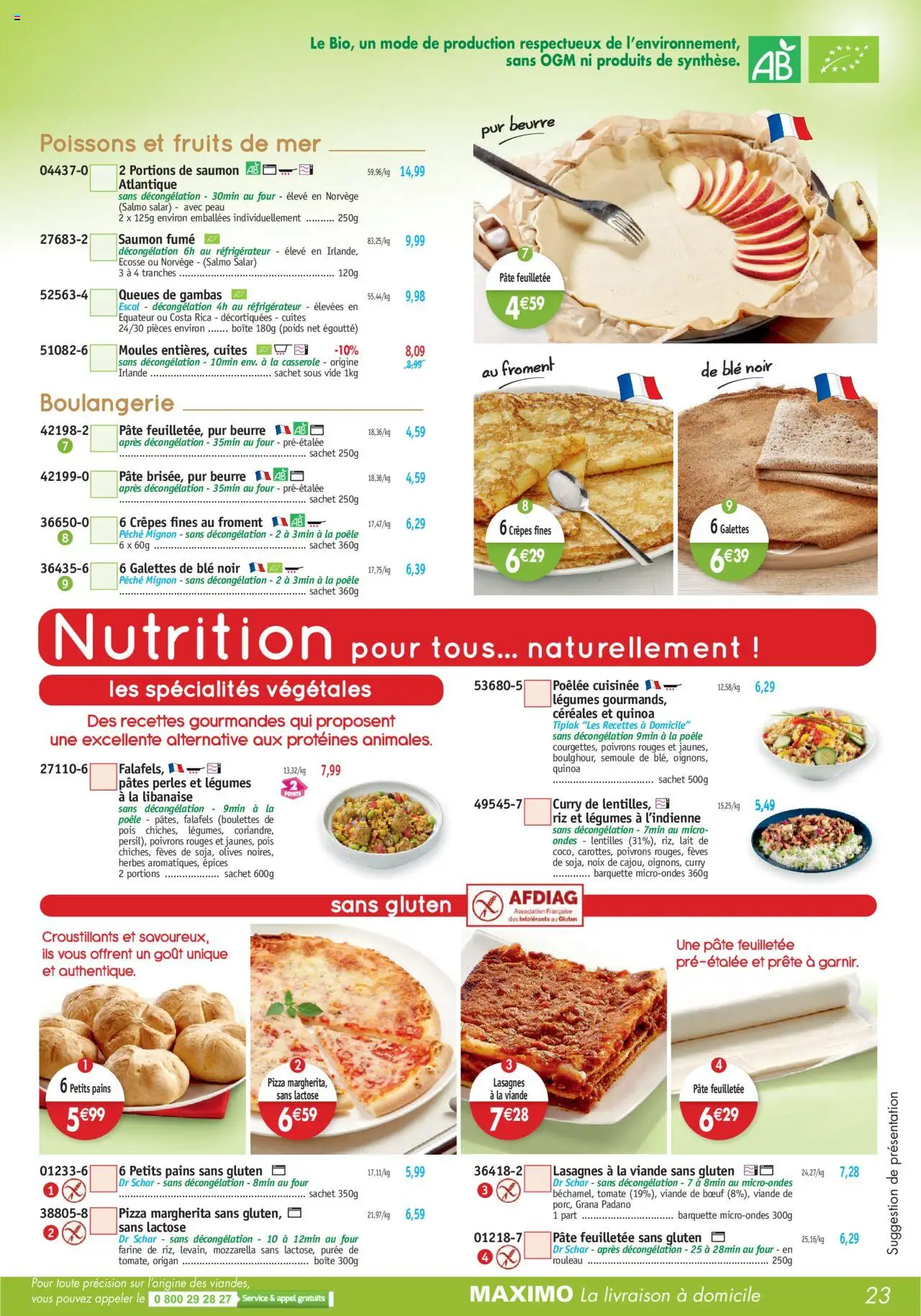  | Page: 23 | Produits: Réfrigérateur, Saumon fumé, Mozzarella, Rouleau