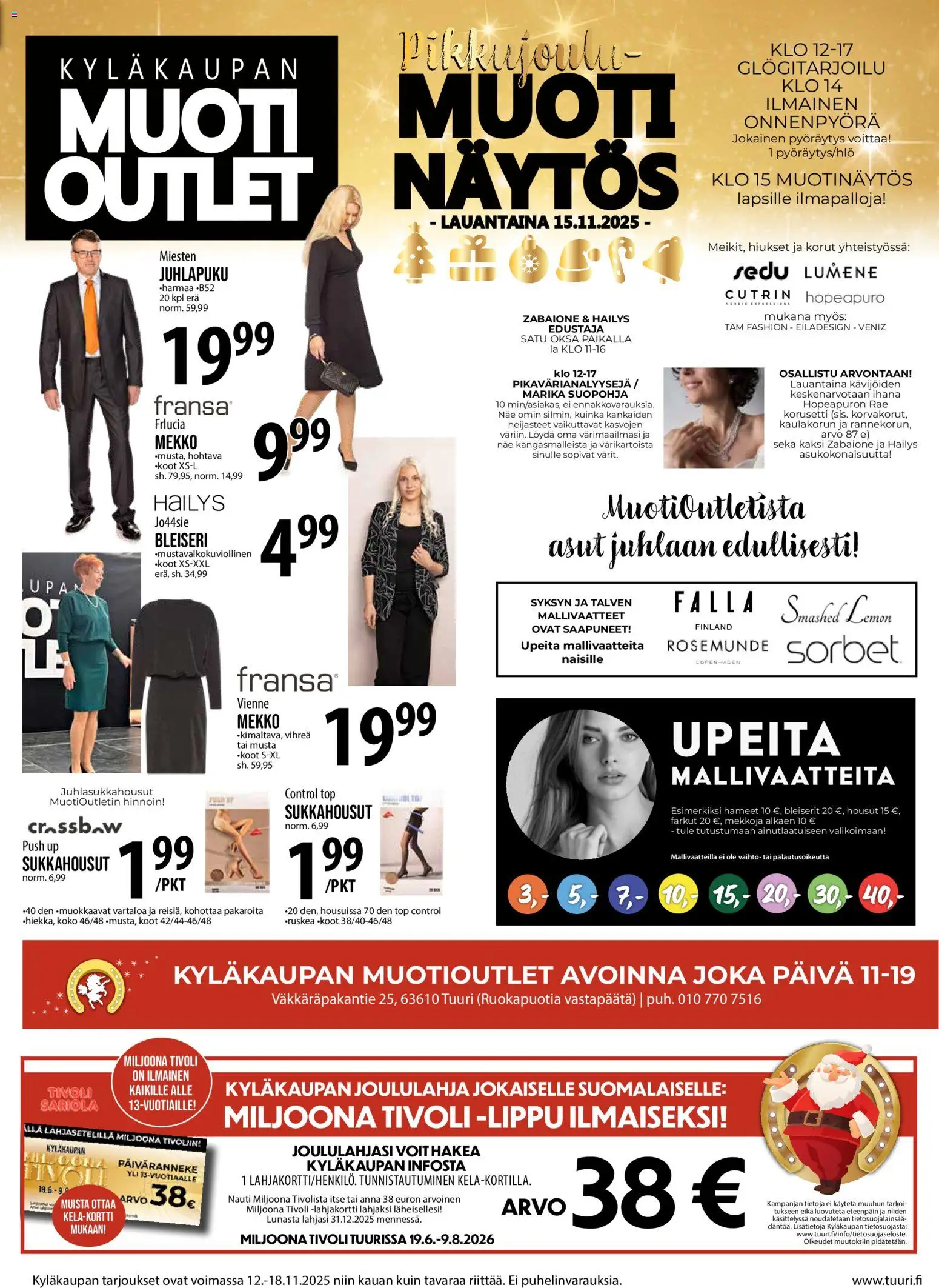 Tuuri tarjoukset – voimassa 12.11.2025 alkaen | Sivu: 7 | Tuotteet: Sukkahousut, Bleiseri, Housut, Mekko
