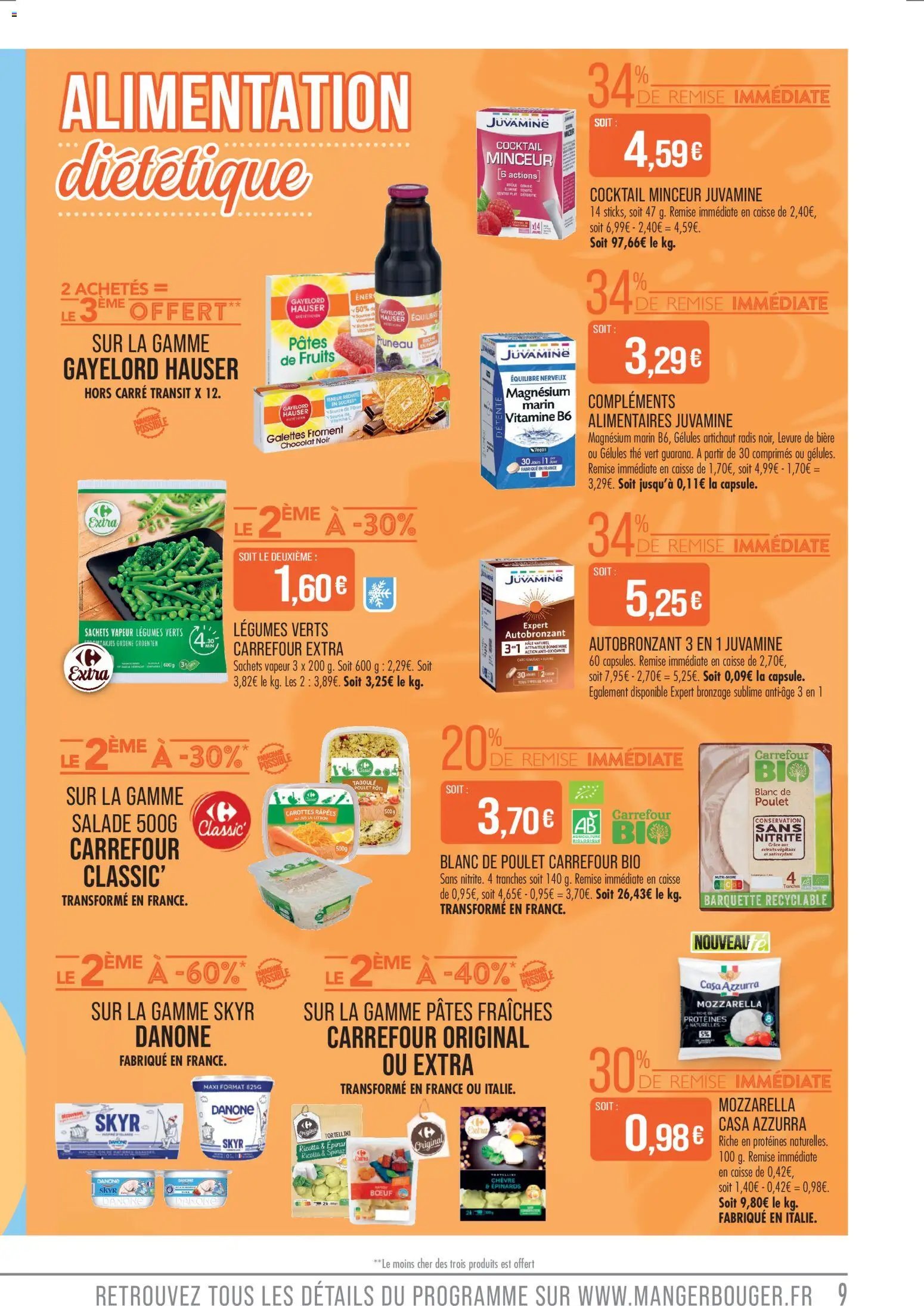 {H1} | Page: 9 | Produits: Autobronzant, Radis, Thé, Ricotta