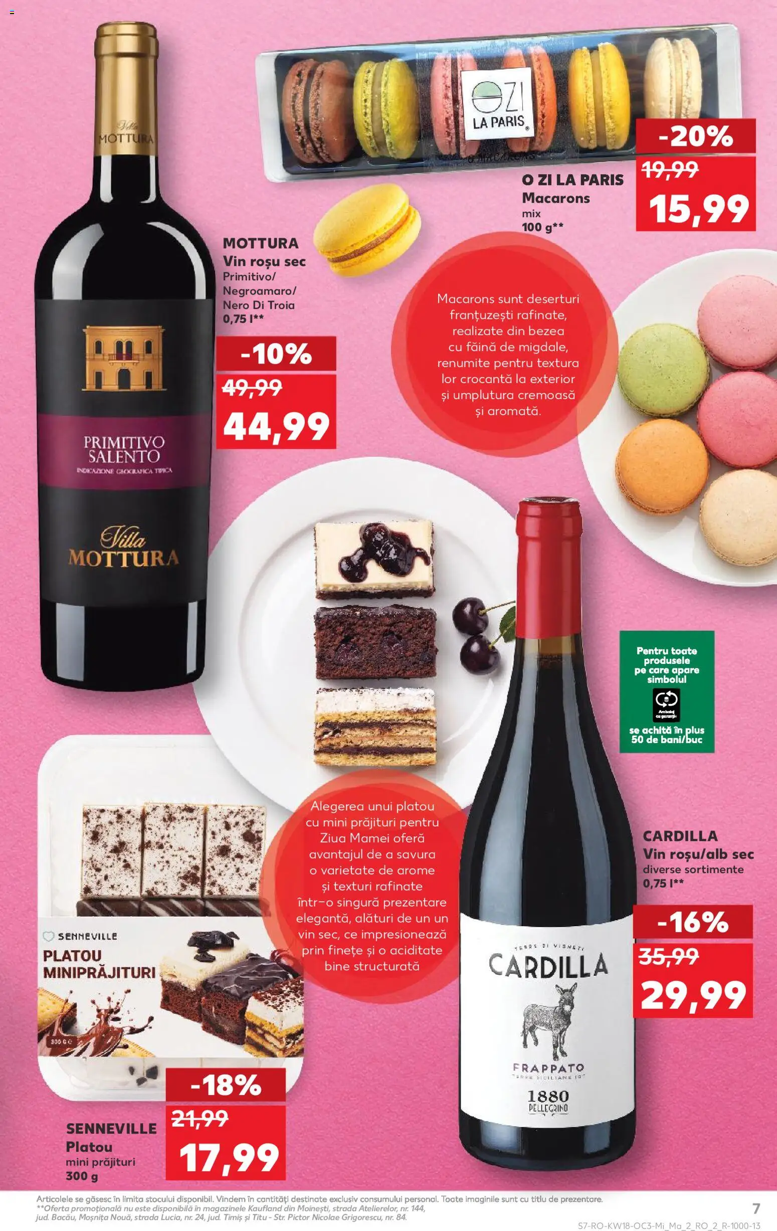 Noul catalog Kaufland – valabil de la 29.04.2026 | Pagină: 7 | Produse: Vin, Făină, Macarons