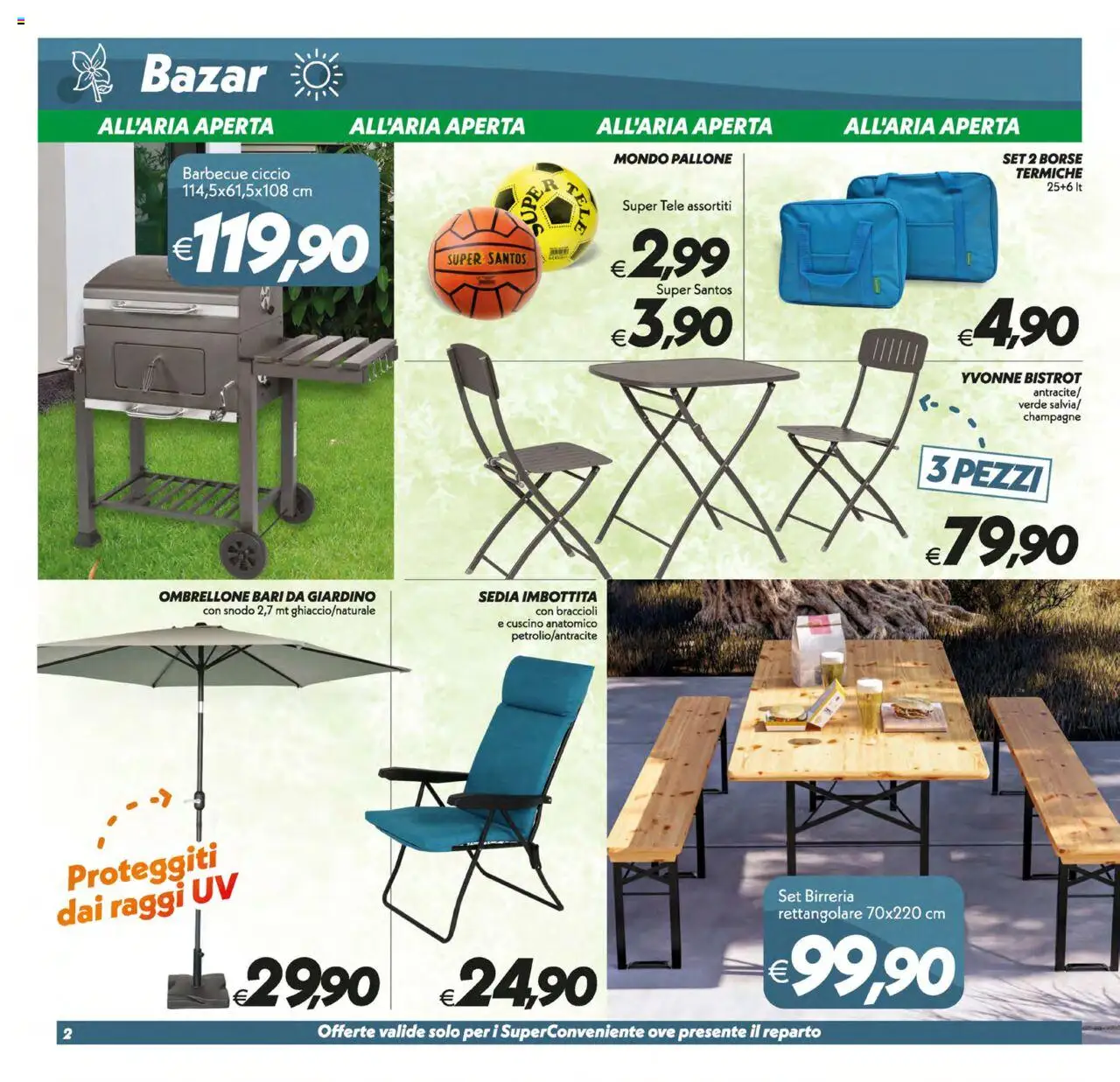 Volantino SuperConveniente del 12.08.2025 | Pagina: 27 | Prodotti: Barbecue, Set birreria, Pallone, Sedia