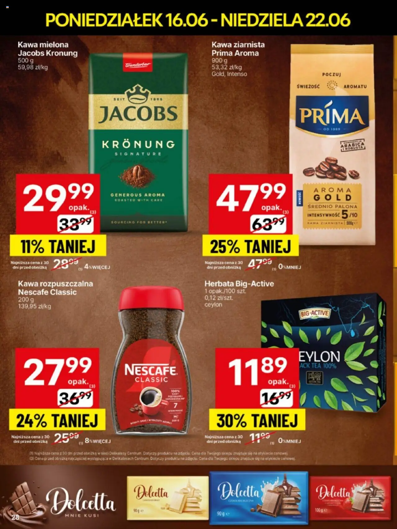 Delikatesy Centrum Gazetka - Sklepy Własne od 16.06.2025 | Strona: 28 | Produkty: Nescafe, Kawa rozpuszczalna, Delikatesy, Kawa