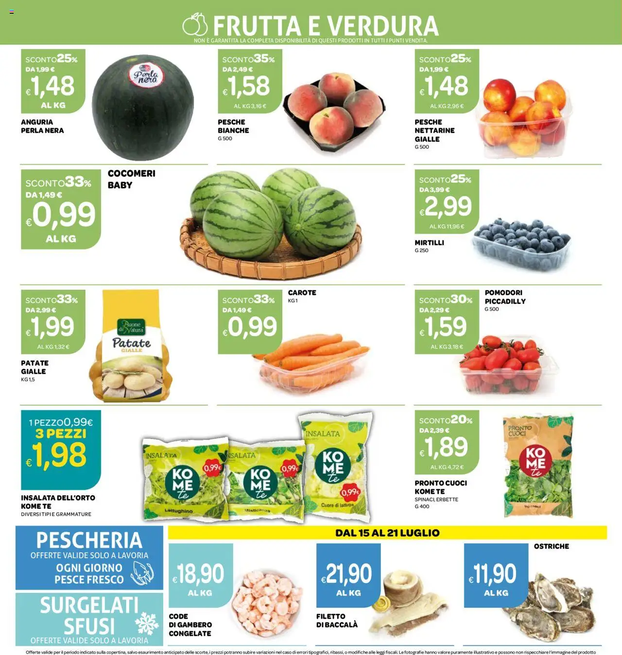 Volantino Ekom del 15.07.2025 | Pagina: 6 | Prodotti: Patate, Carote, Pomodori, Lattuga
