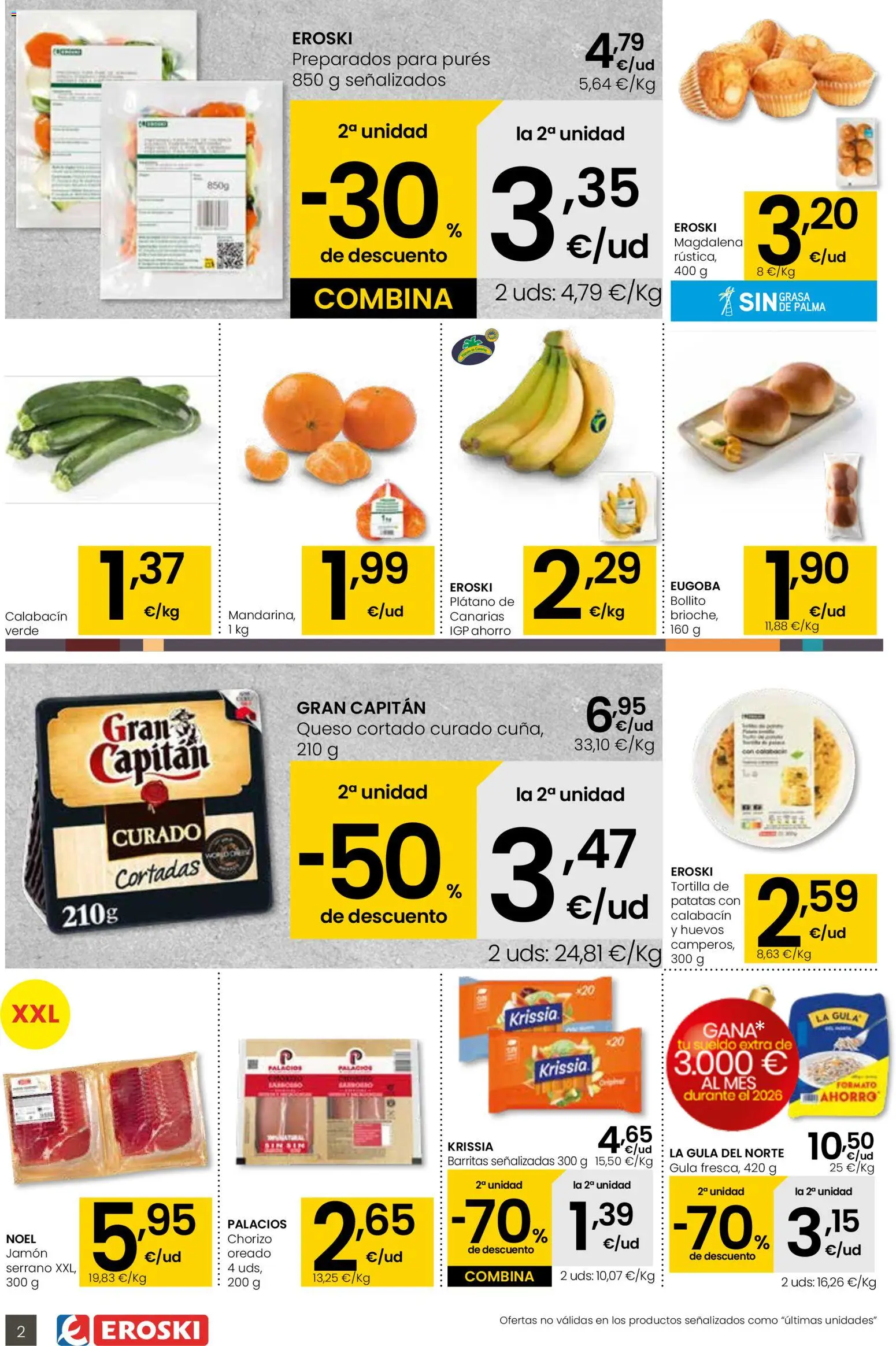 Eroski -  Aliprox │ válido desde el 13.11.2025 | Página: 2 | Productos: Calabacín, Queso, Huevos, Jamón