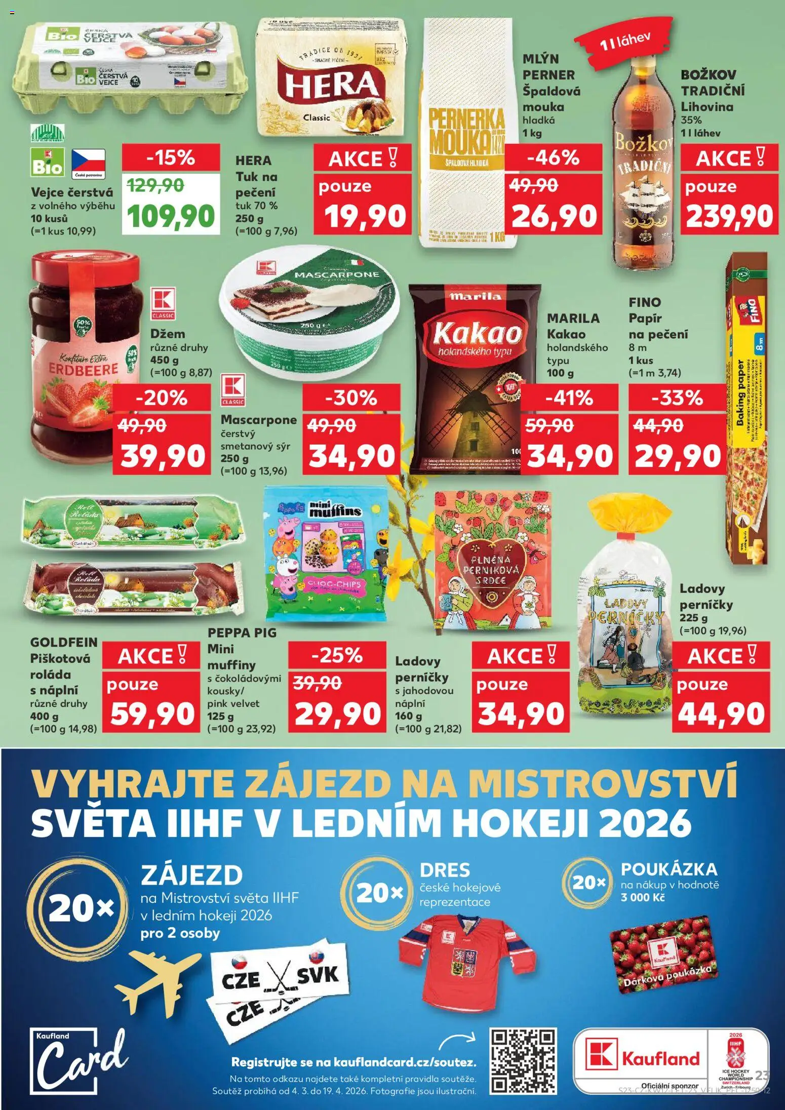 Kaufland leták - Ostrava od 18.03.2026 | Strana: 23 | Produkty: Vejce, Mouka, Kakao, Láhev