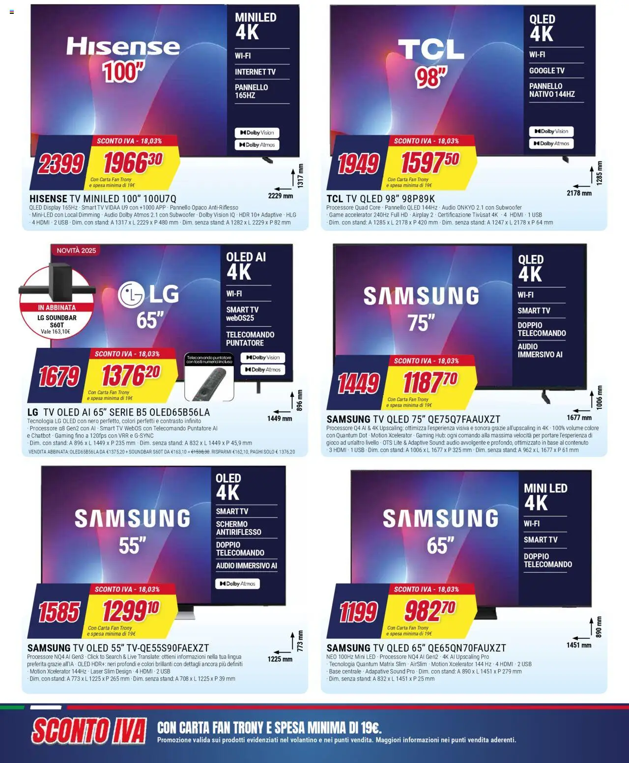 Volantino Trony del 02.10.2025 | Pagina: 3 | Prodotti: Schermo, TV, Audio, Samsung