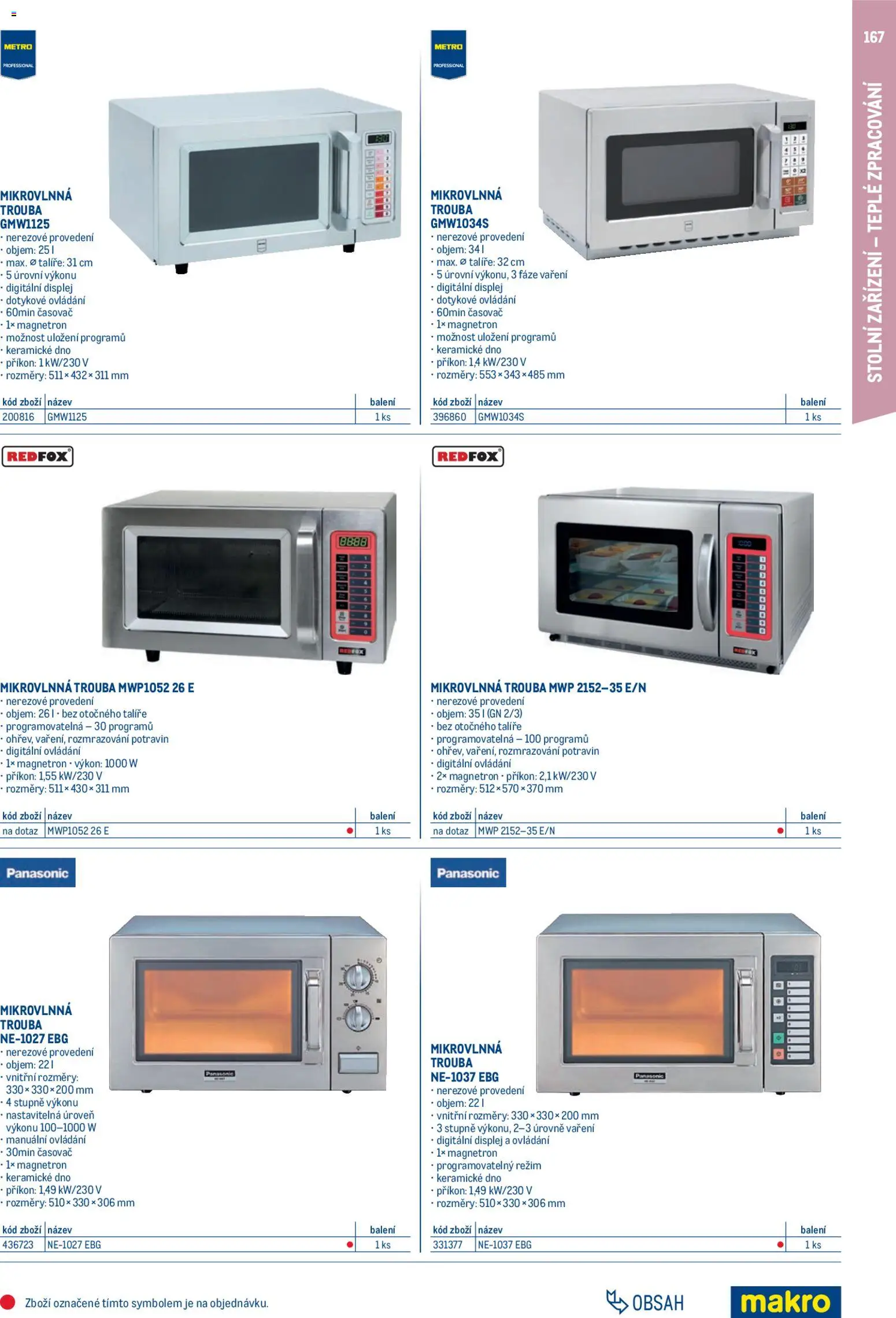 Makro leták - Gastro vybavení a zařízení od 01.02.2026 | Strana: 167 | Produkty: Talíře, Trouba, Mikrovlnná trouba, Časovač