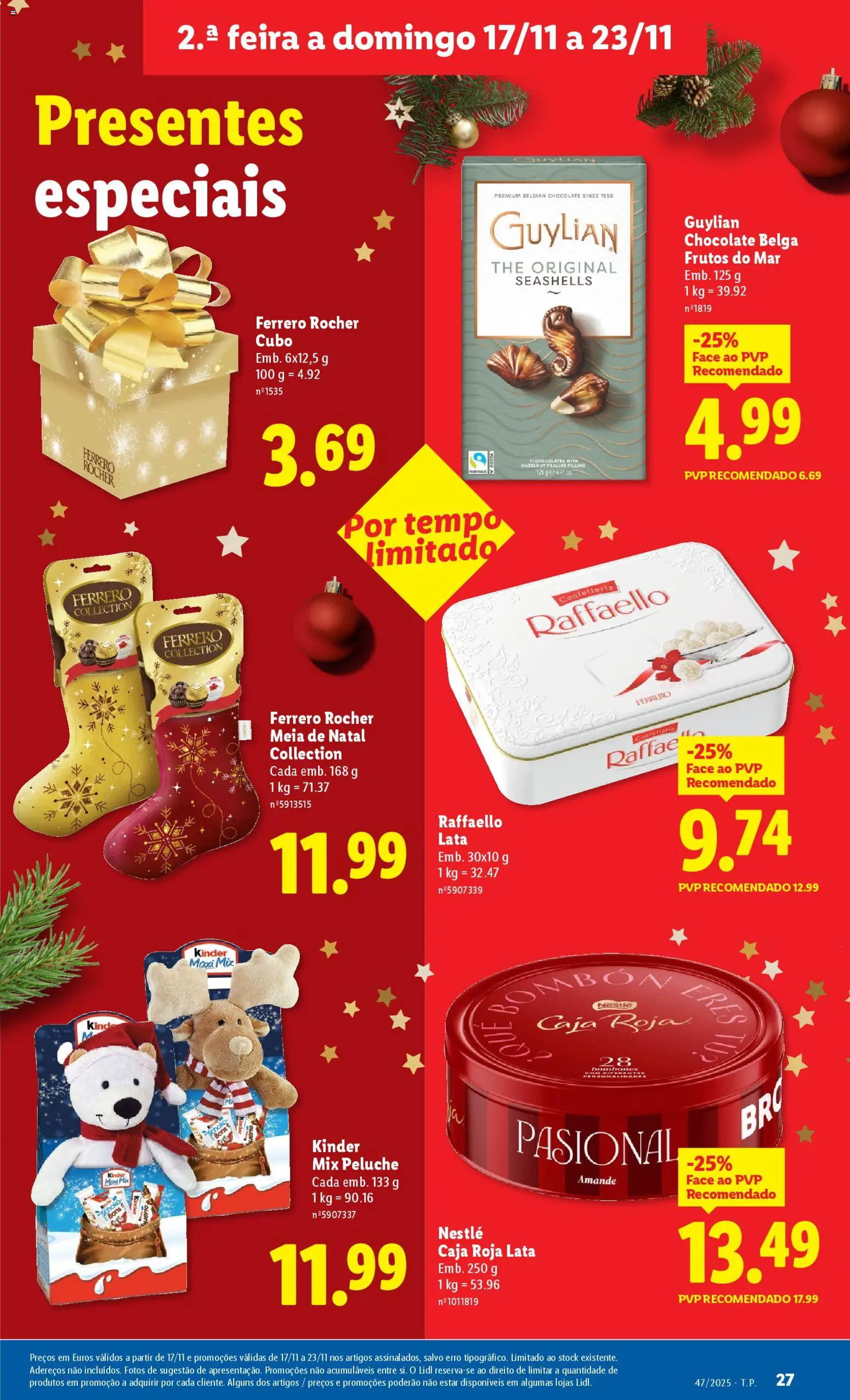 Lidl folheto │ válido de 17.11.2025 | Página: 27 | Produtos: Ferrero rocher, Nestlé, Chocolate, Frutos do mar