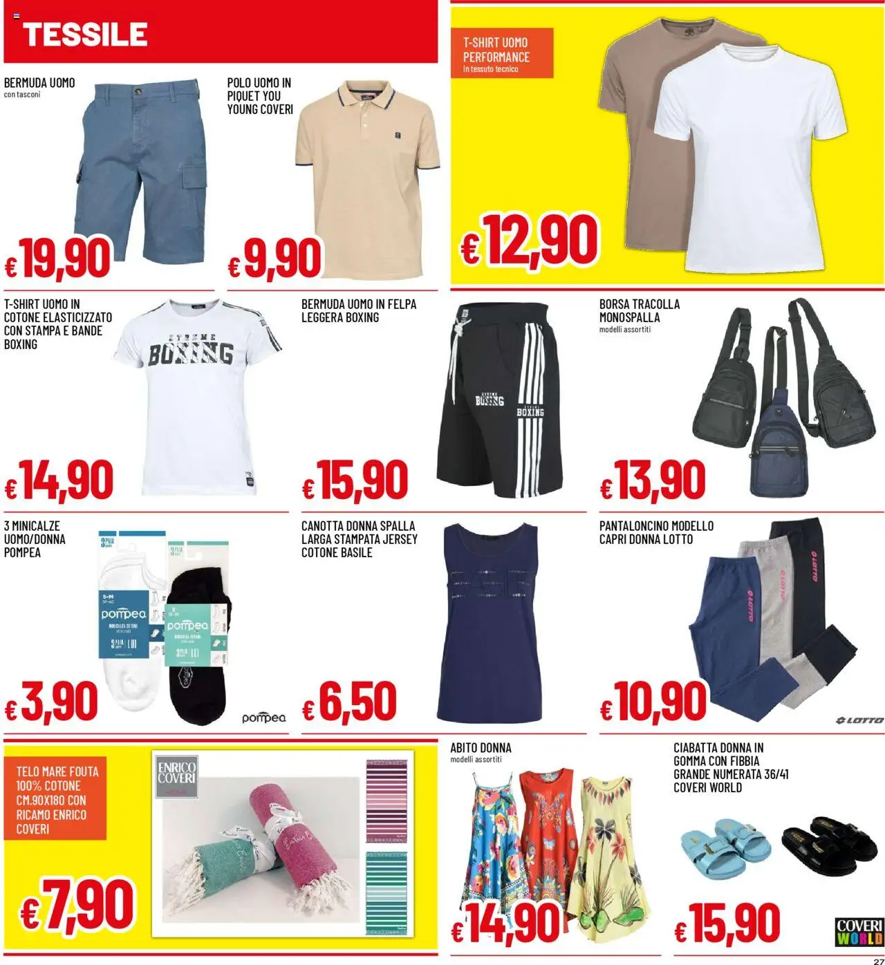 Volantino Galassia del 12.06.2025 | Pagina: 27 | Prodotti: Top, Bermuda, Polo, Stampa