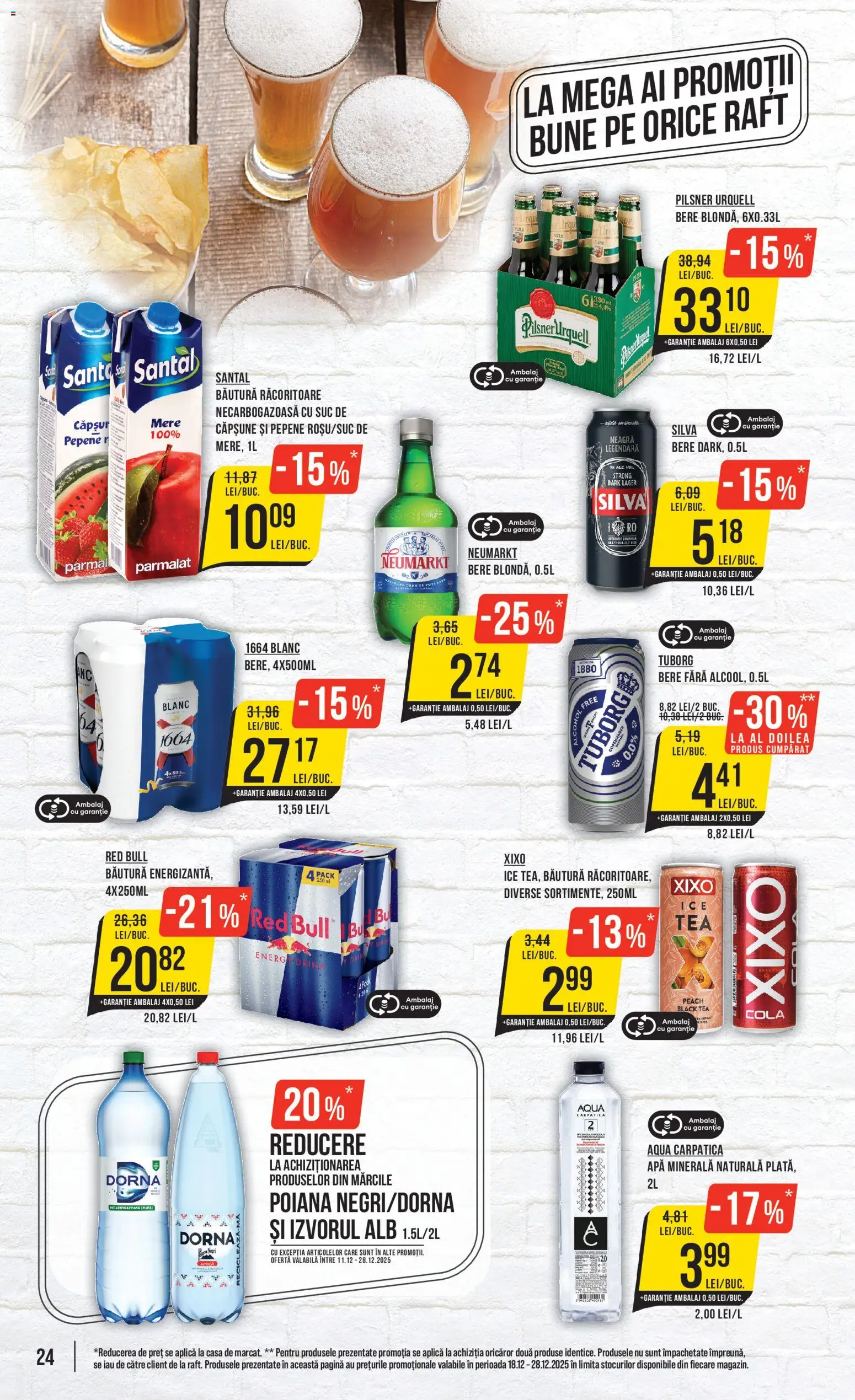 Noul catalog Mega Image – valabil de la 18.12.2025 | Pagină: 24 | Produse: Yazı tahtası kalemi, Köpek Sabunu, Amerikan servis, Suc