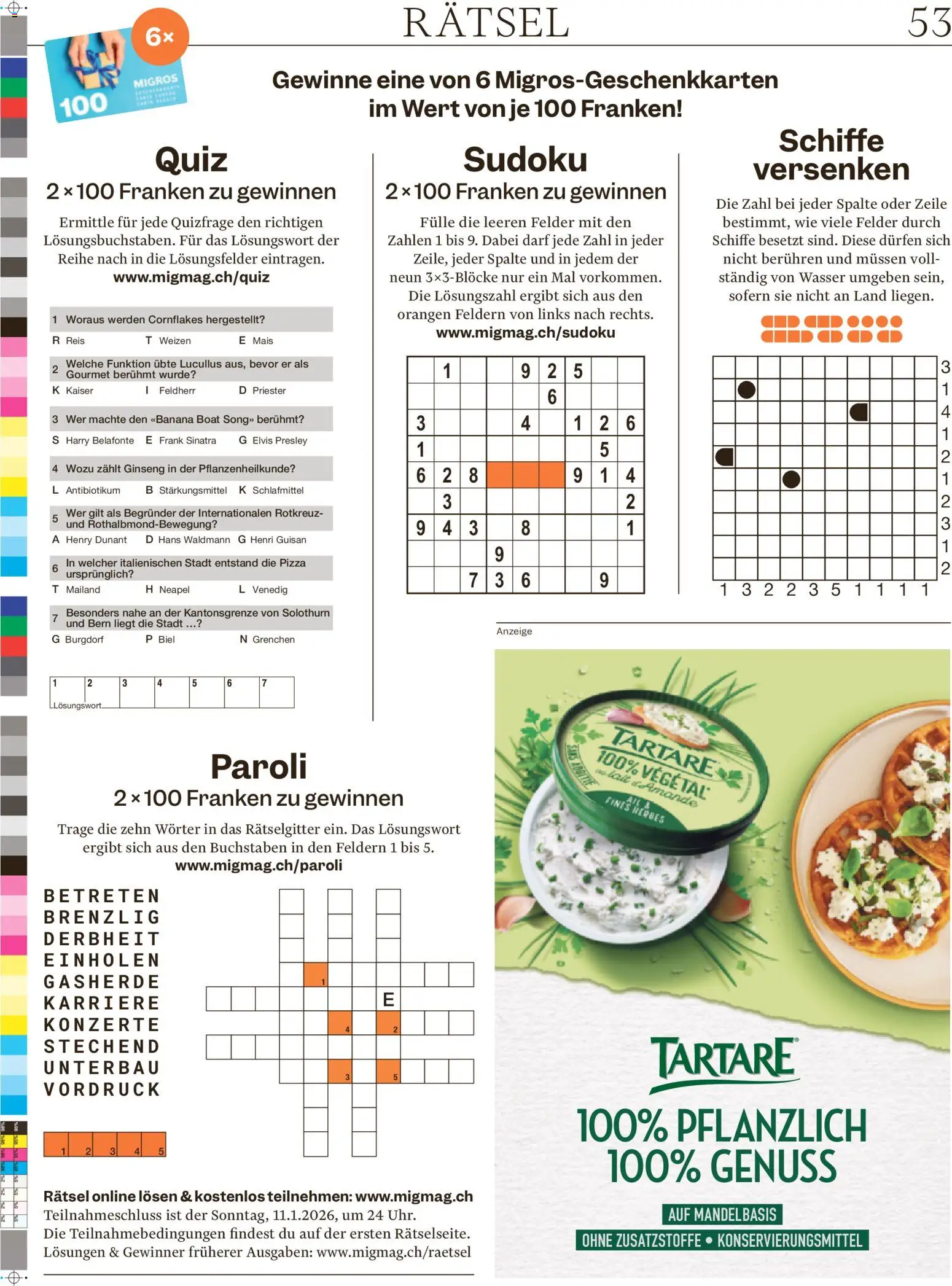 Migros - Magazin – gültig ab 05.01.2026 | Seite: 53 | Produkte: Pizza, Orangen, Reis, Wasser