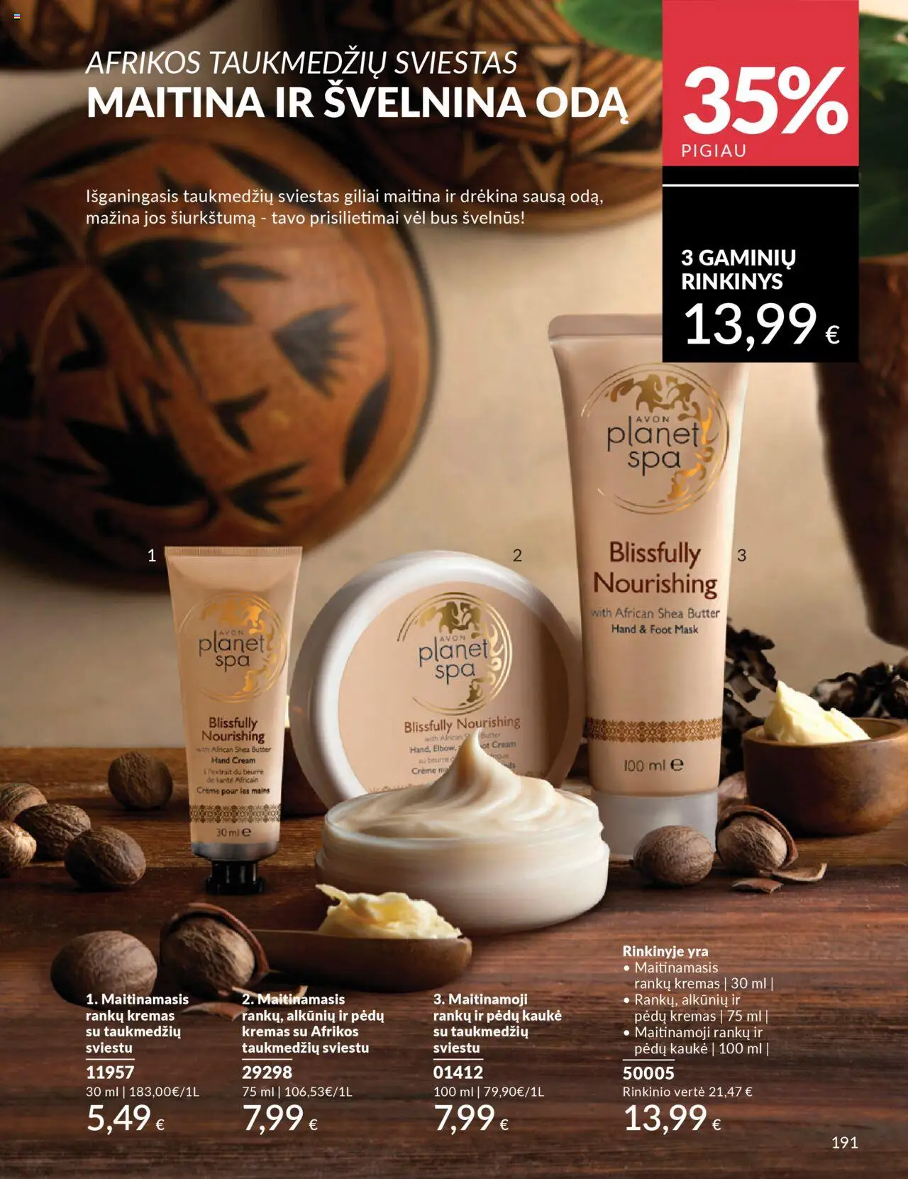 AVON akcijos nuo 01.10.2025 | Puslapis: 191 | Prekių: Pėdų kaukė, Kremas, Kaukė, Sviestas