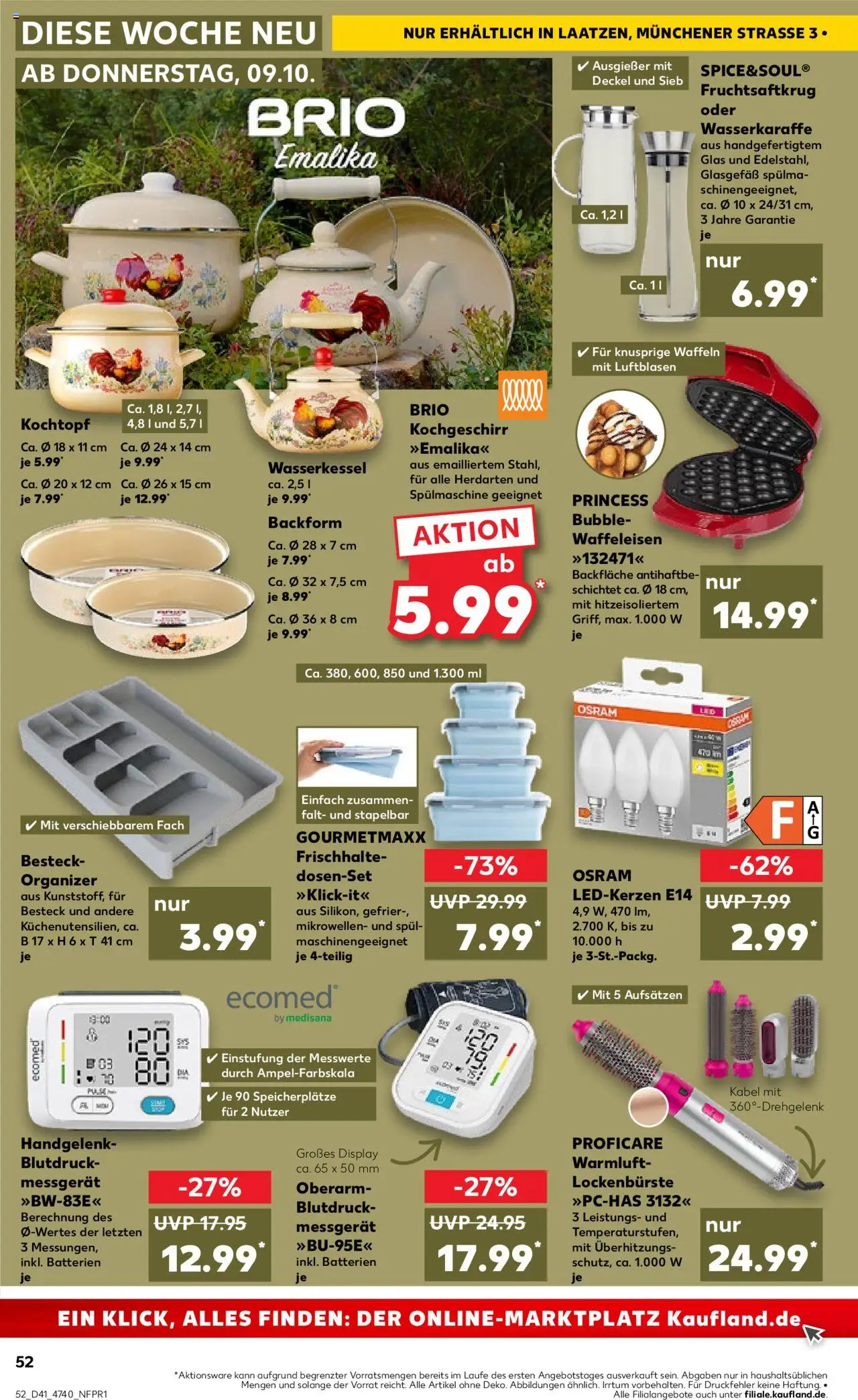 Kaufland prospekt Hannover	 – gültig ab 12.10.2025 | Seite: 52 | Produkte: Kabel, Batterien, Waffeln, Monitor