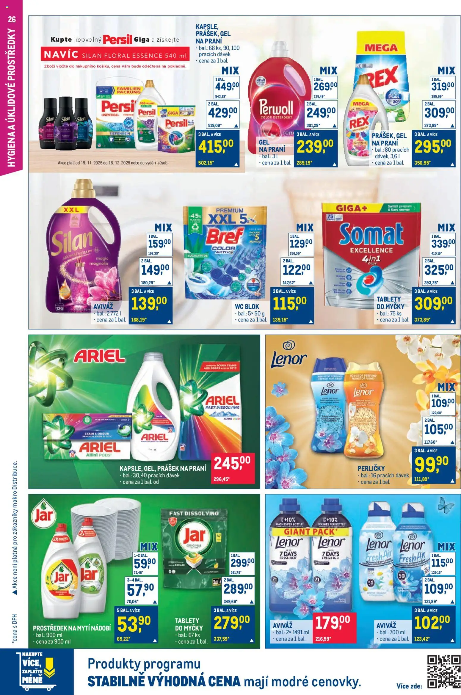 Makro leták - Pro milovníky jídla od 03.12.2025 | Strana: 26 | Produkty: Tablety do myčky, Nádobí, Blok, Essence