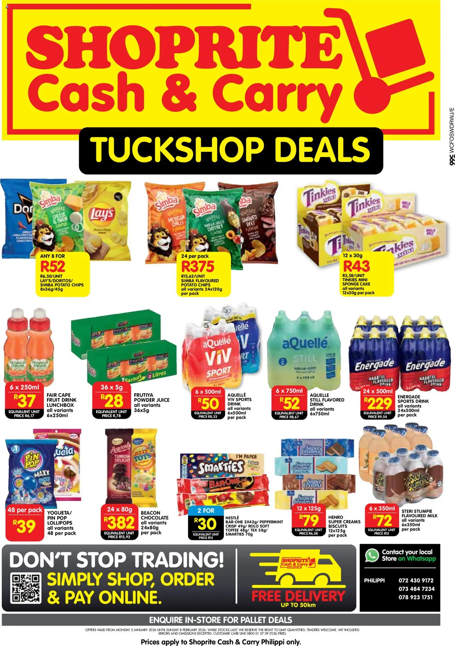 New Shoprite catalogue – valid from 05.01.2026 | Page: 1 | Products: Cake, Milk, Biscuits, Beef