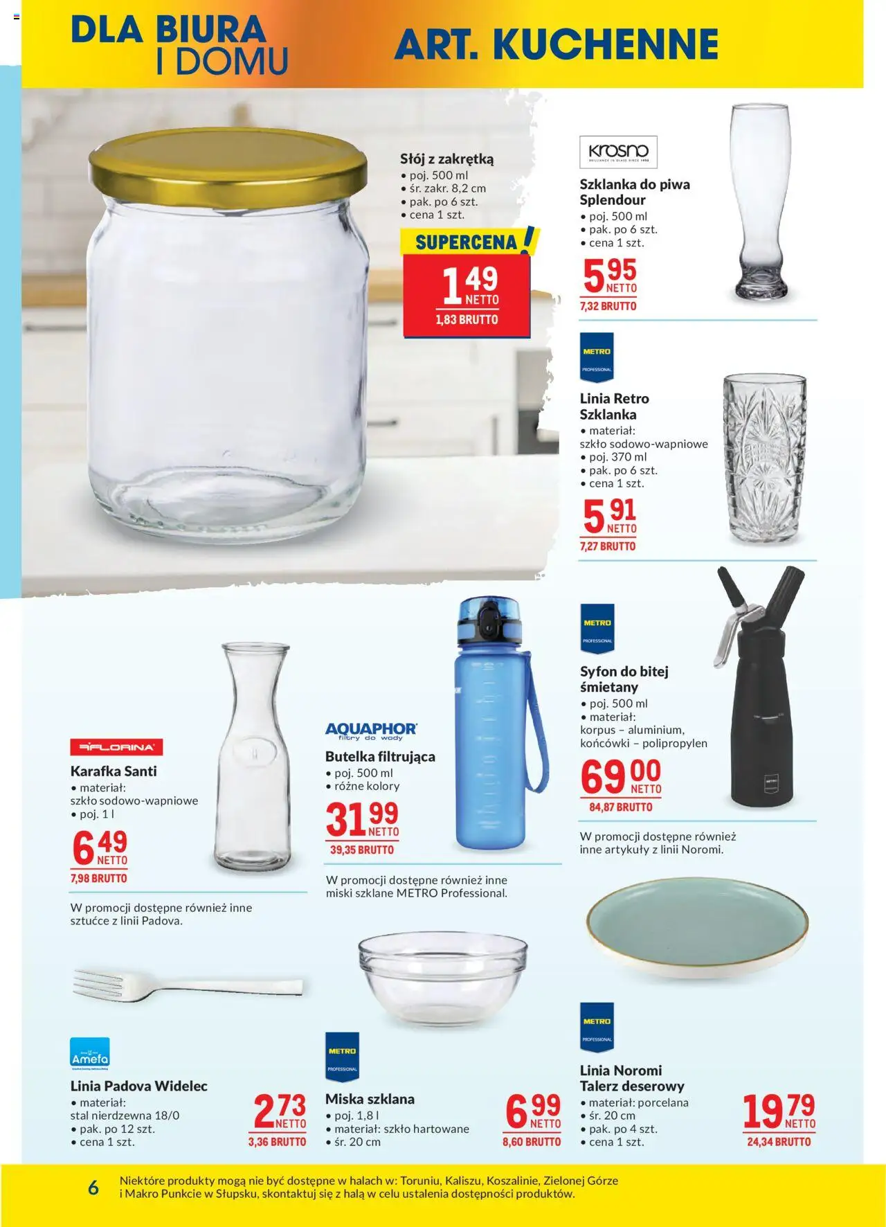 Makro Gazetka od 19.08.2025 | Strona: 6 | Produkty: Szklanka, Sztućce