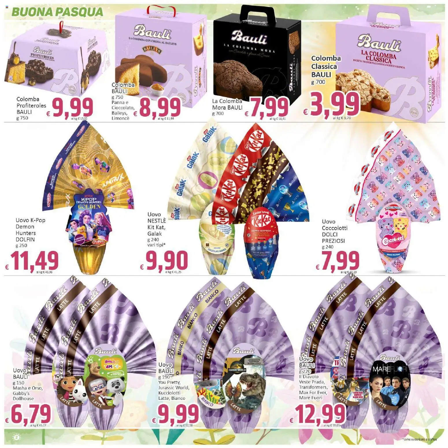 Volantino Paghi Poco del 24.03.2026 | Pagina: 2 | Prodotti: Cioccolato, Panna, Latte, Scaffale