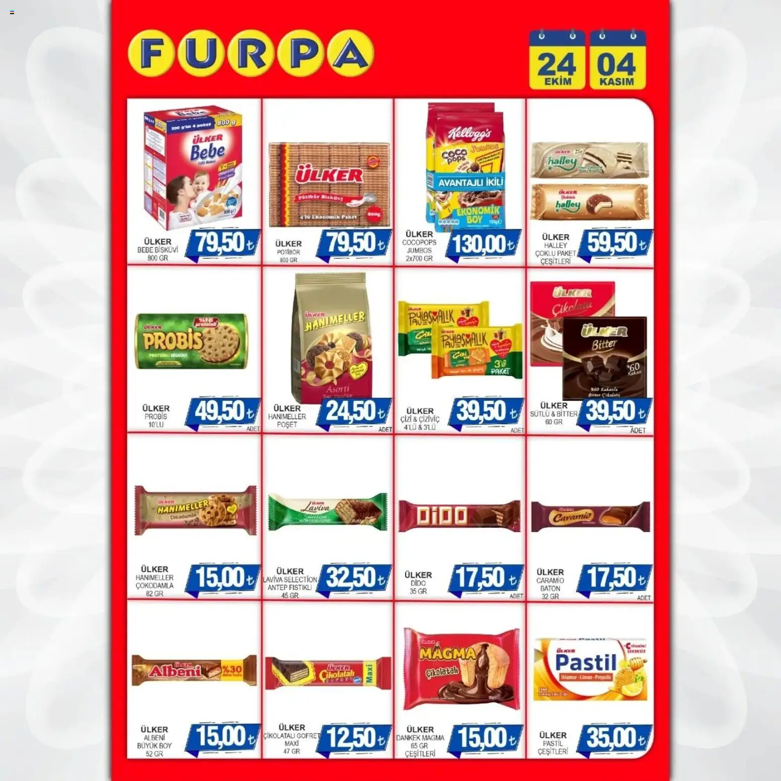 Furpa Katalog Muhteşem Fiyatlar - 24.10.2025 tarihinden itibaren geçerlidir | Sayfa: 6 | Ürünler: Gofret, Çikolatalı gofret, Çikolata, Bisküvi