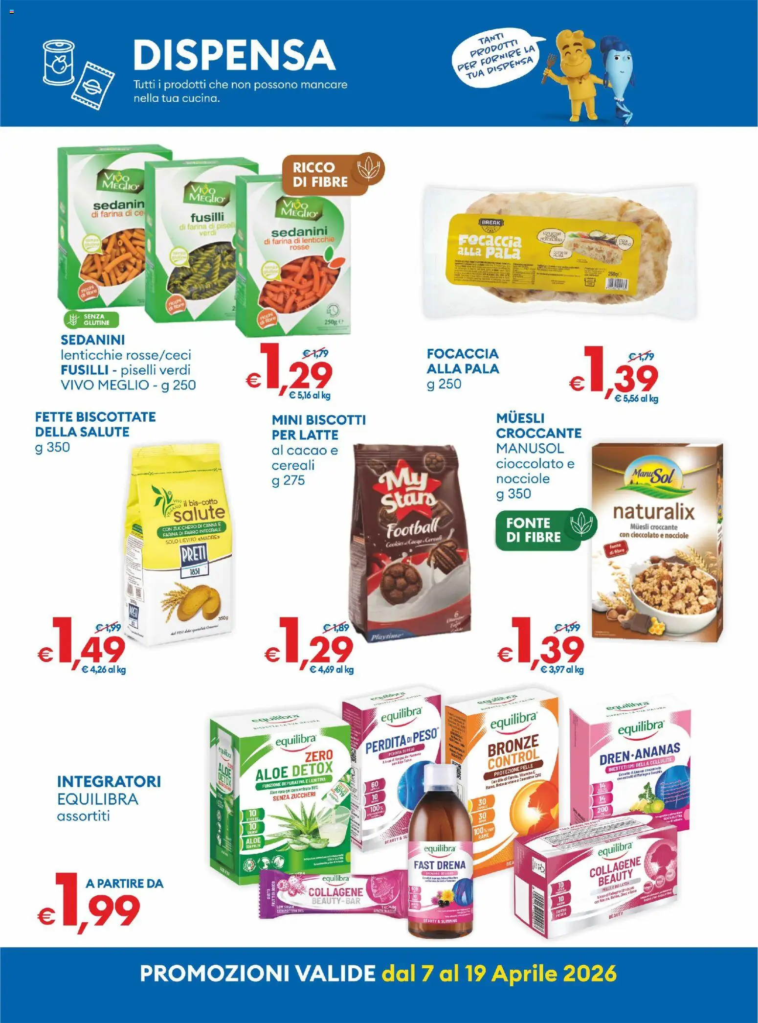 Volantino MD Discount del 07.04.2026 | Pagina: 18 | Prodotti: Farina, Nocciole, Fusilli, Cacao