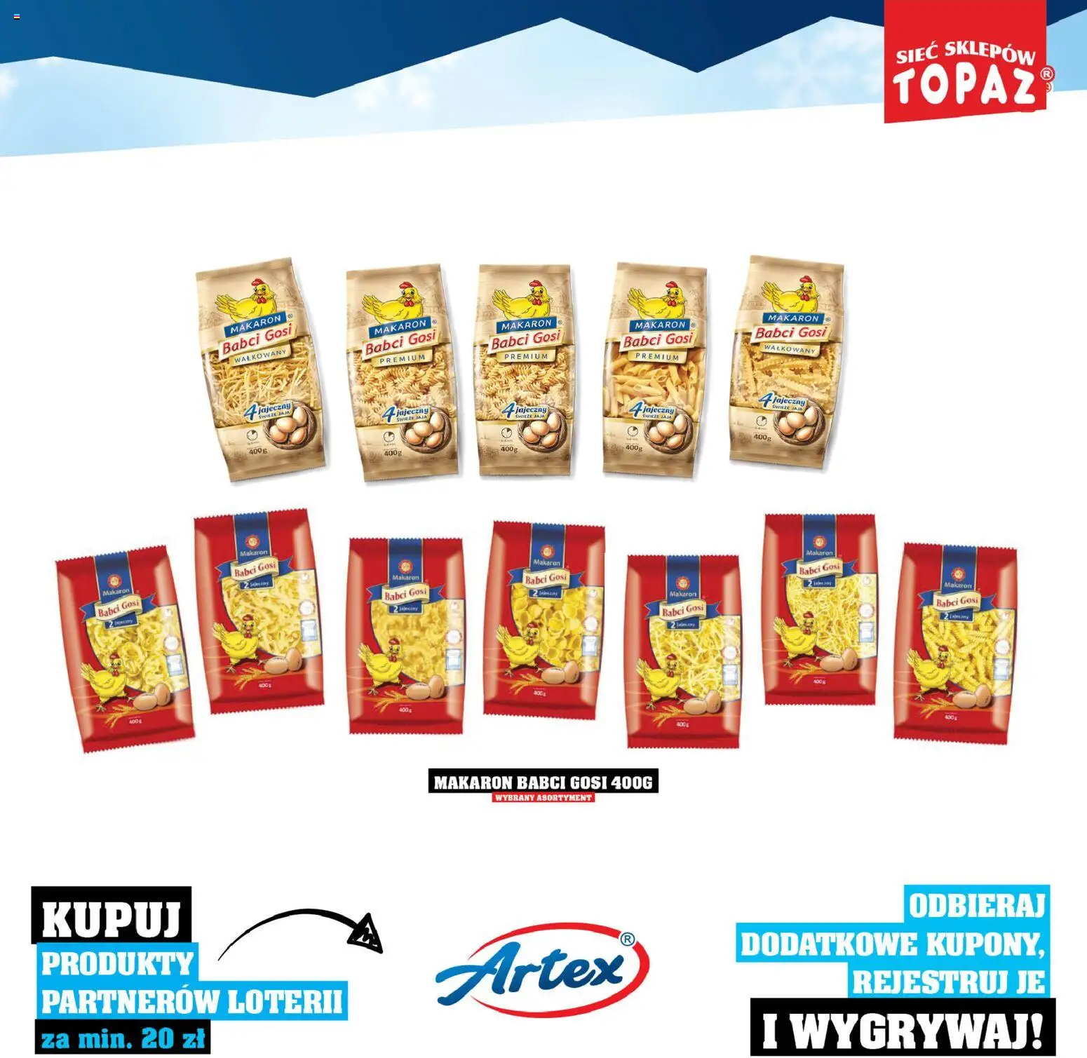 Topaz Gazetka - Katalog Produktów Objętych Loterią od 01.12.2025 | Strona: 33 | Produkty: Makaron, Jaja