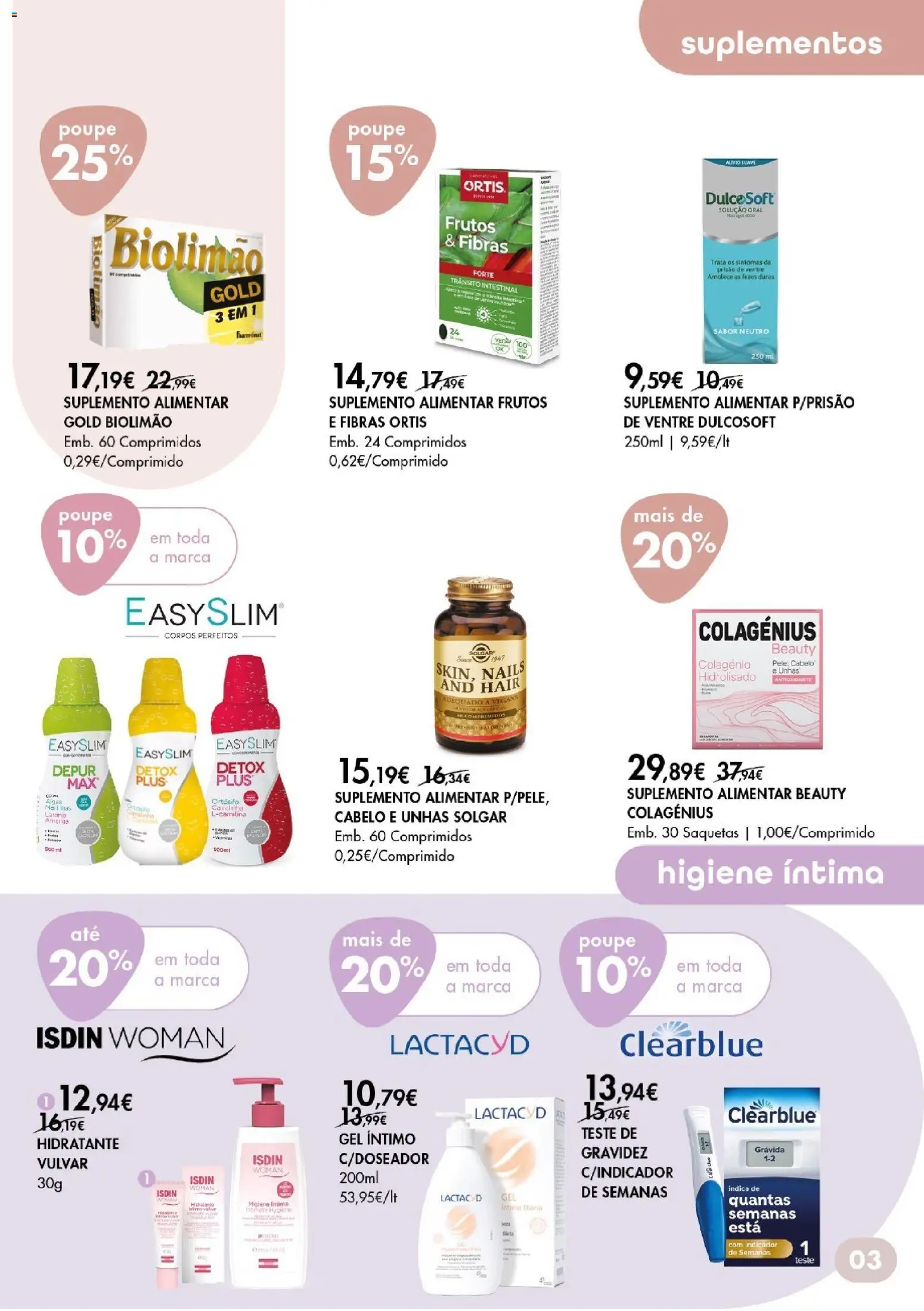 Pingo Doce Bem Estar Mulher Açores │ válido de 05.03.2026 | Página: 3 | Produtos: Teste de gravidez