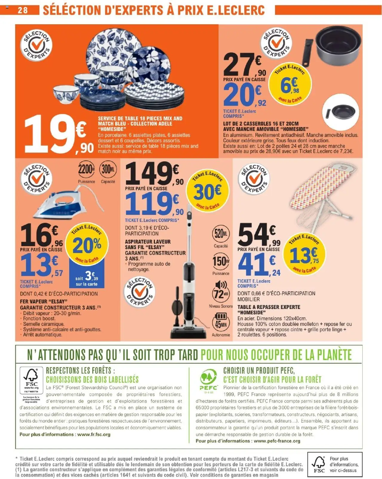 {H1} | Page: 28 | Produits: Centrale vapeur, Porte, Table, Service de table 18 pièces