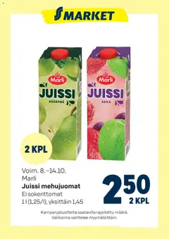 S-market-mainoslehti voimassa 08.10.2025 alkaen
