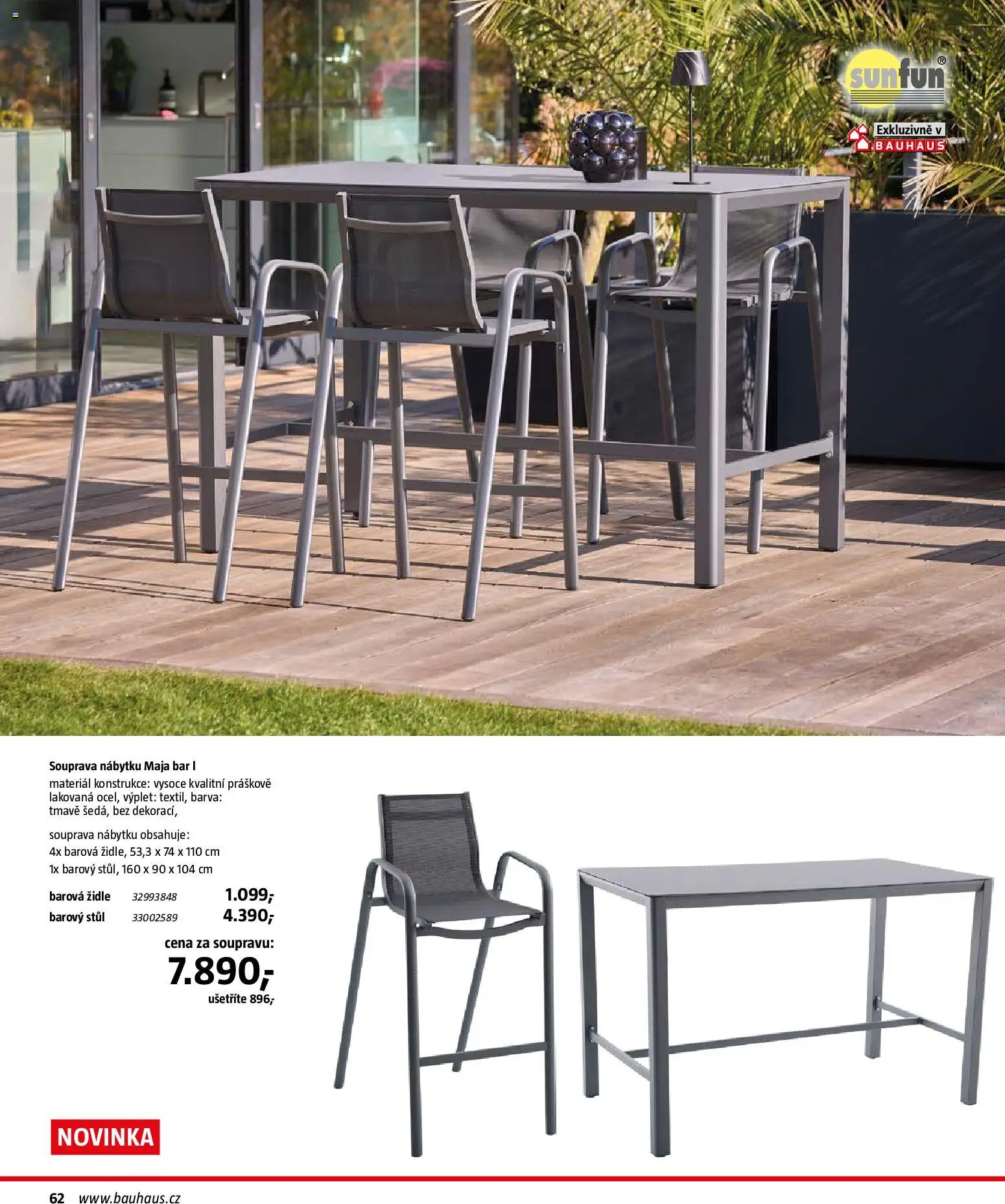 Bauhaus katalog Záhradní nábytek od 08.04.2026 | Strana: 62 | Produkty: Stůl, Židle