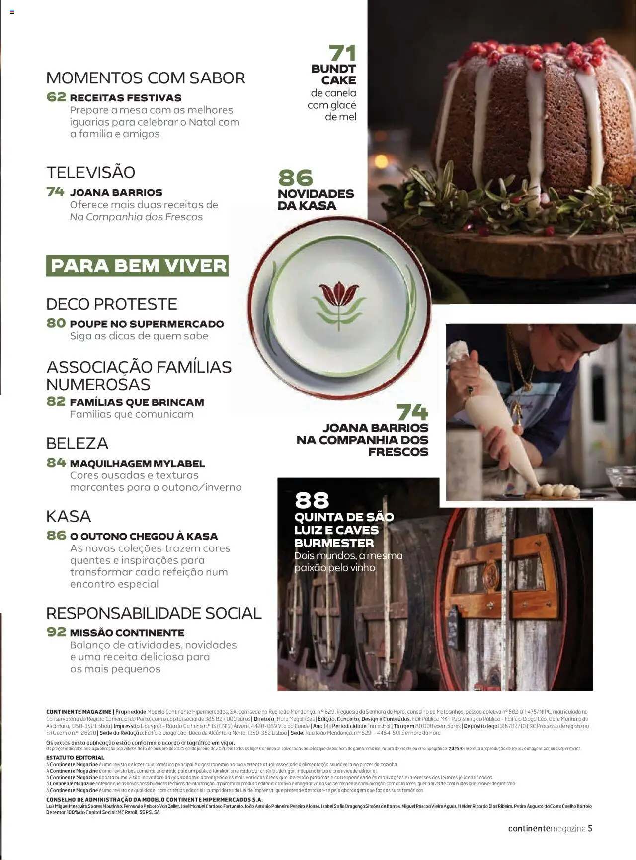 Continente - Magazine │ válido de 01.10.2025 | Página: 5 | Produtos: Canela, Mesa, Vinho, Mel