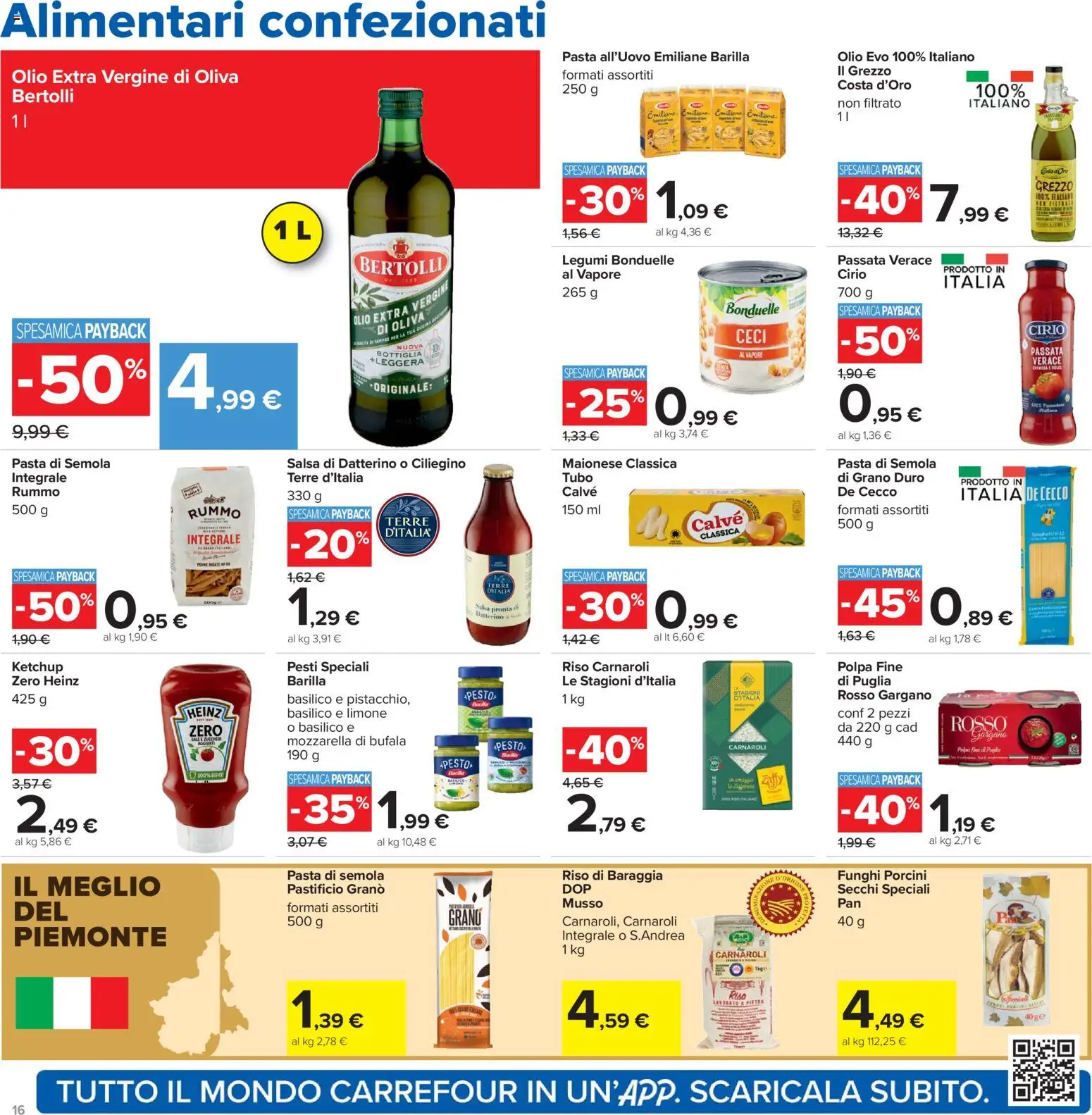 Volantino Carrefour del 13.03.2026 | Pagina: 16 | Prodotti: Salsa, Olio, Basilico, Olio extra vergine