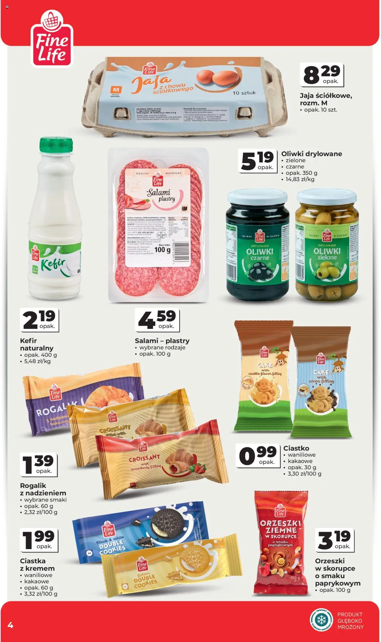 Odido Gazetka od 20.08.2025 | Strona: 4 | Produkty: Kefir, Salami, Wędliny, Ciastka
