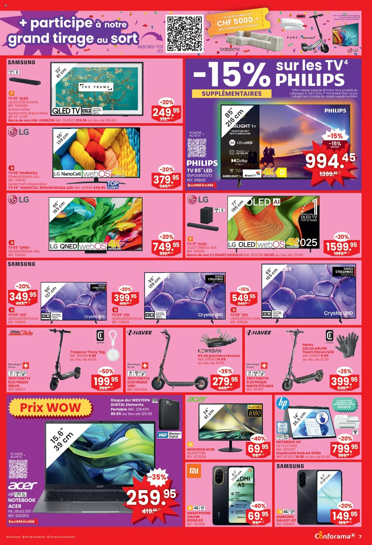 Conforama aktionen Sélection  – gültig ab 04.03.2026 | Seite: 7 | Produkte: Notebook, TV, Xiaomi, Philips