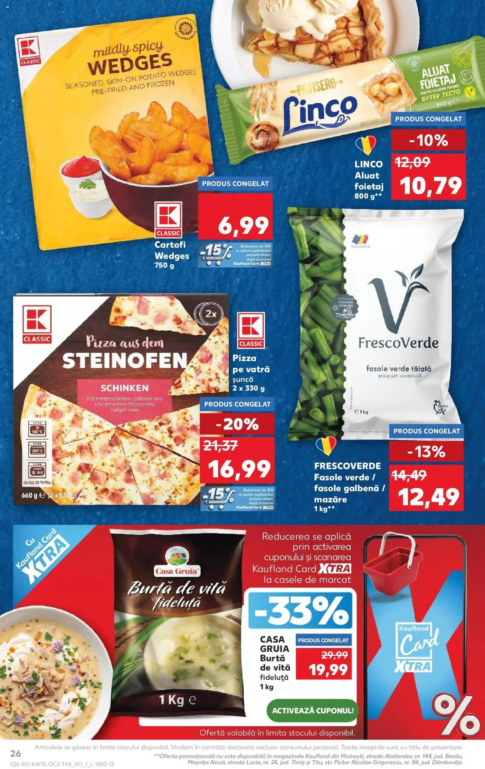 Noul catalog Kaufland – valabil de la 25.03.2026 | Pagină: 26 | Produse: Mazăre, Foietaj, Șuncă, Fasole verde