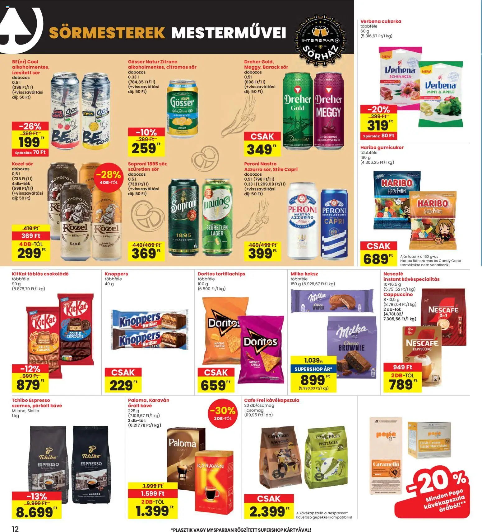 Interspar akciós ujság - amely érvényes a következő dátumtól: 30.10.2025 | Oldal: 12 | Termékek: Nescafé, Cappuccino, Mogyoró, Brownie