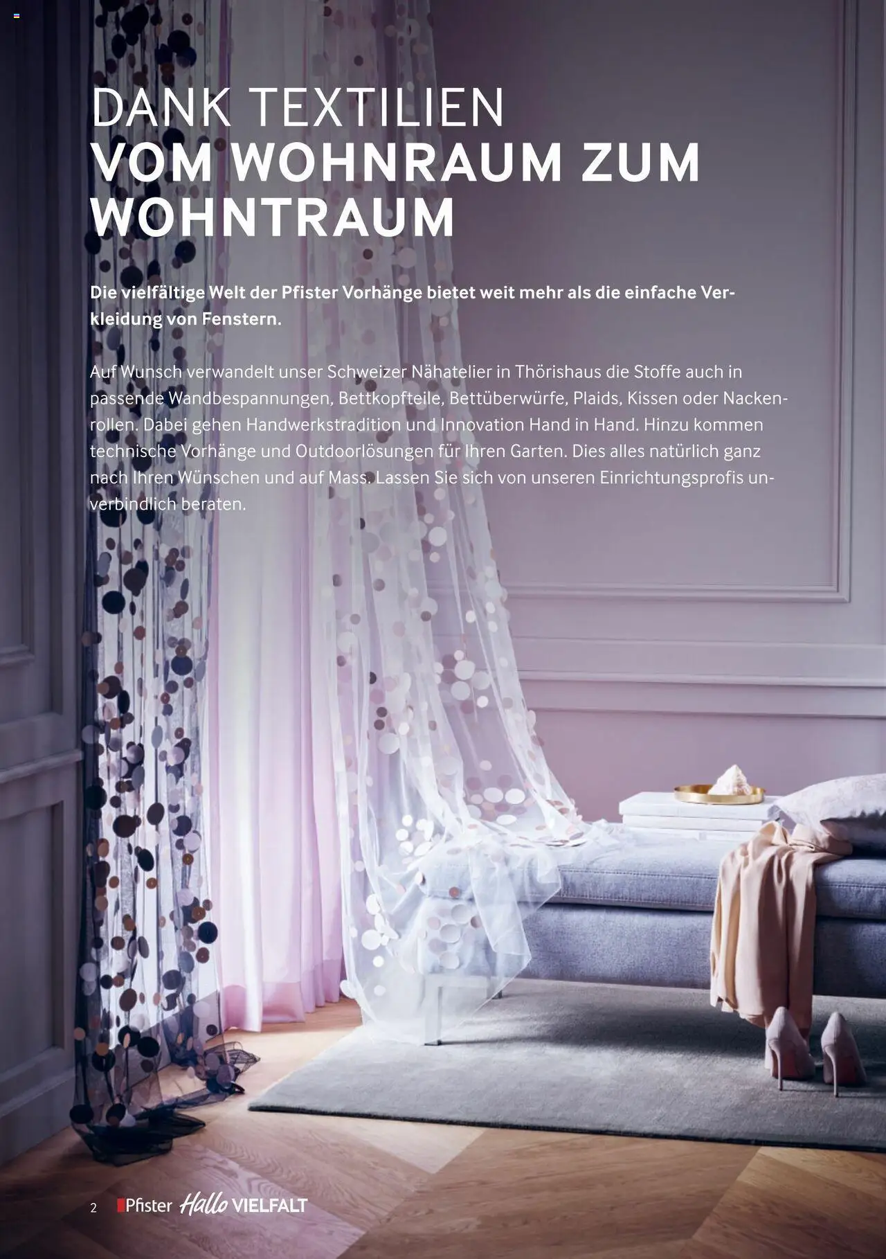 Pfister Broschüre Vorhangservice ab 05.09.2023 | Seite: 2 | Produkte: Kissen