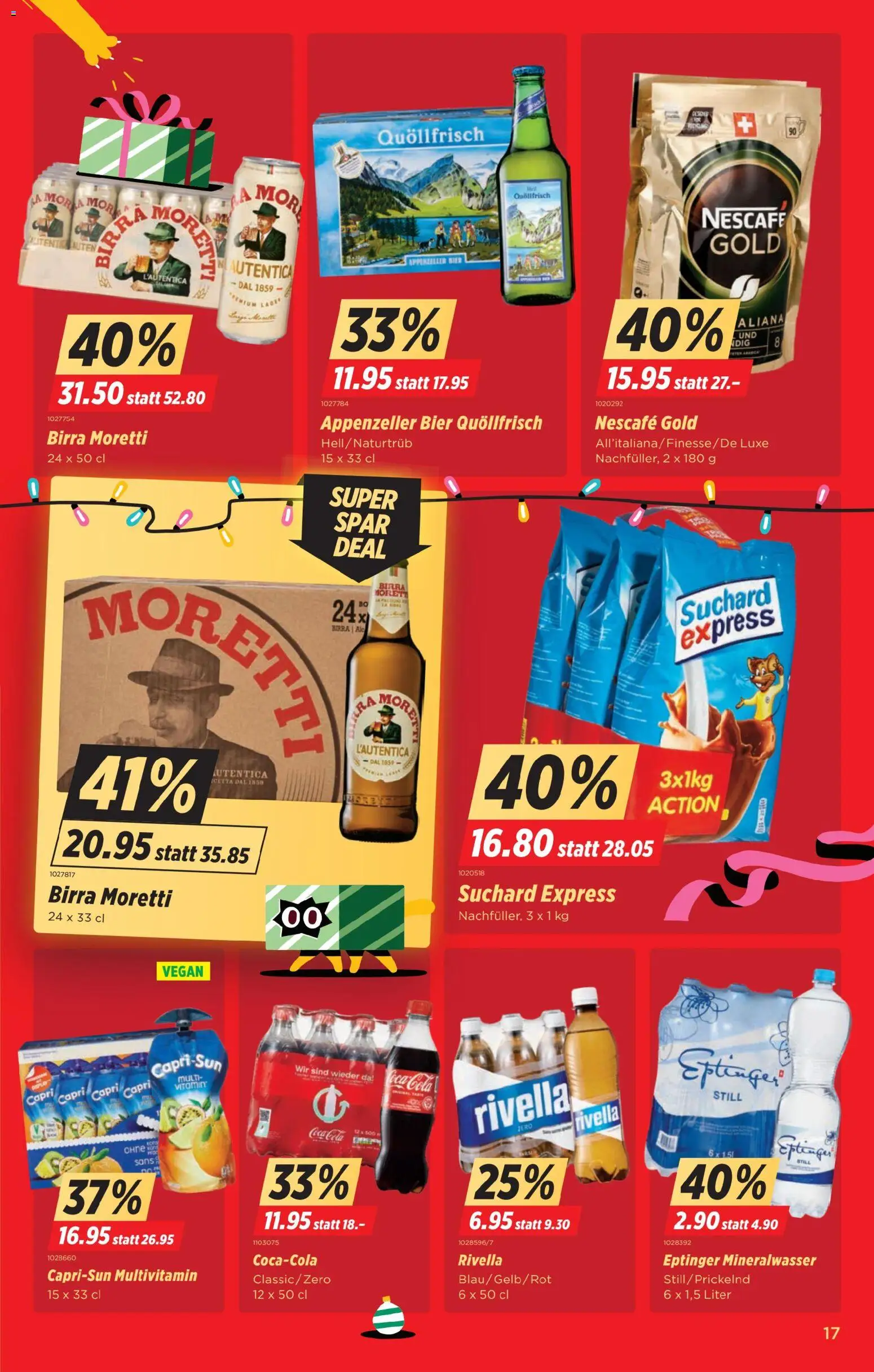 Denner Aktionen – gültig ab 25.11.2025 | Seite: 17 | Produkte: Coca Cola, Mineralwasser, Bier