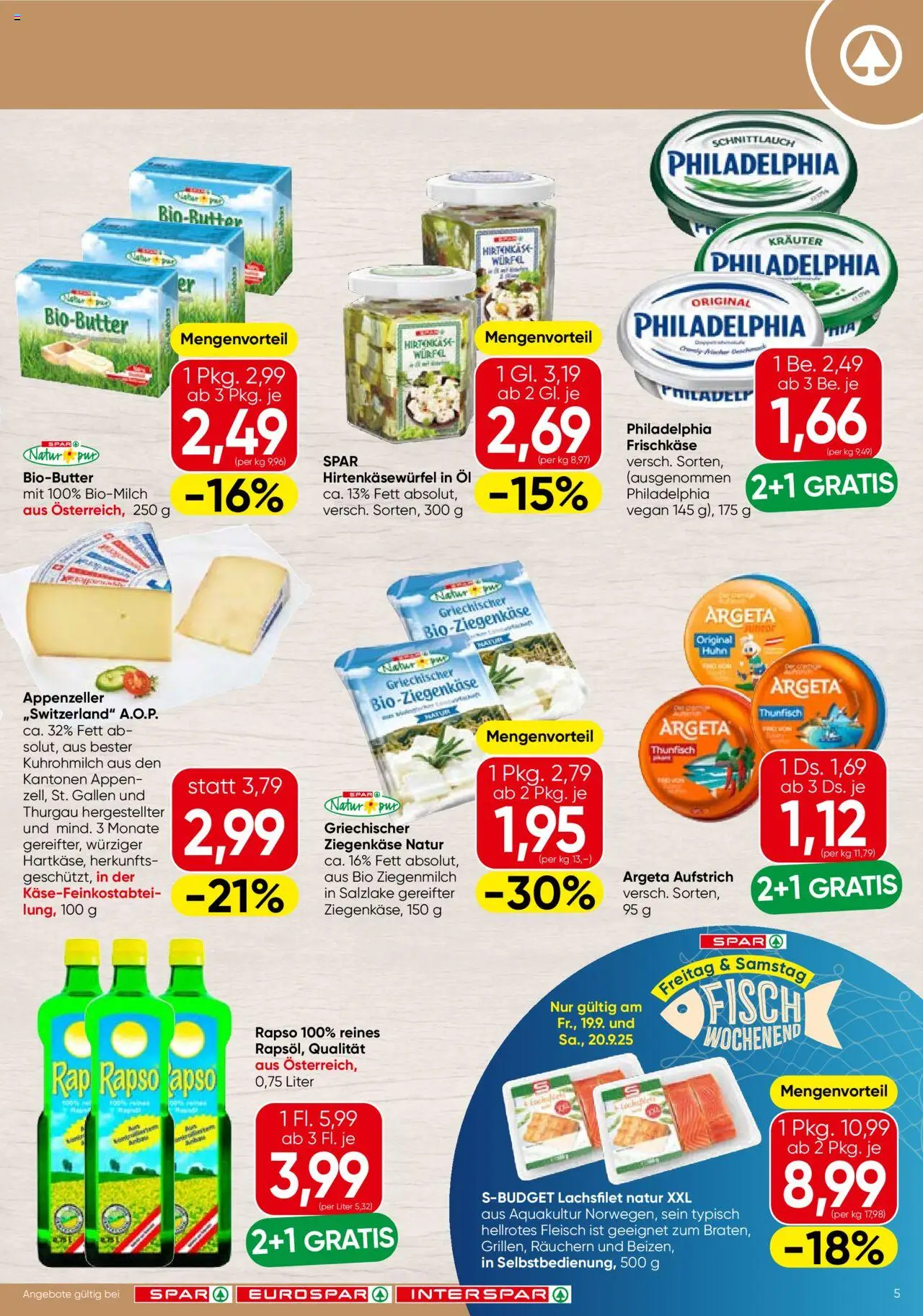 Spar Flugblatt - Oberösterreich gültig ab 18.09.2025 | Seite: 5 | Produkte: Öl, Fisch