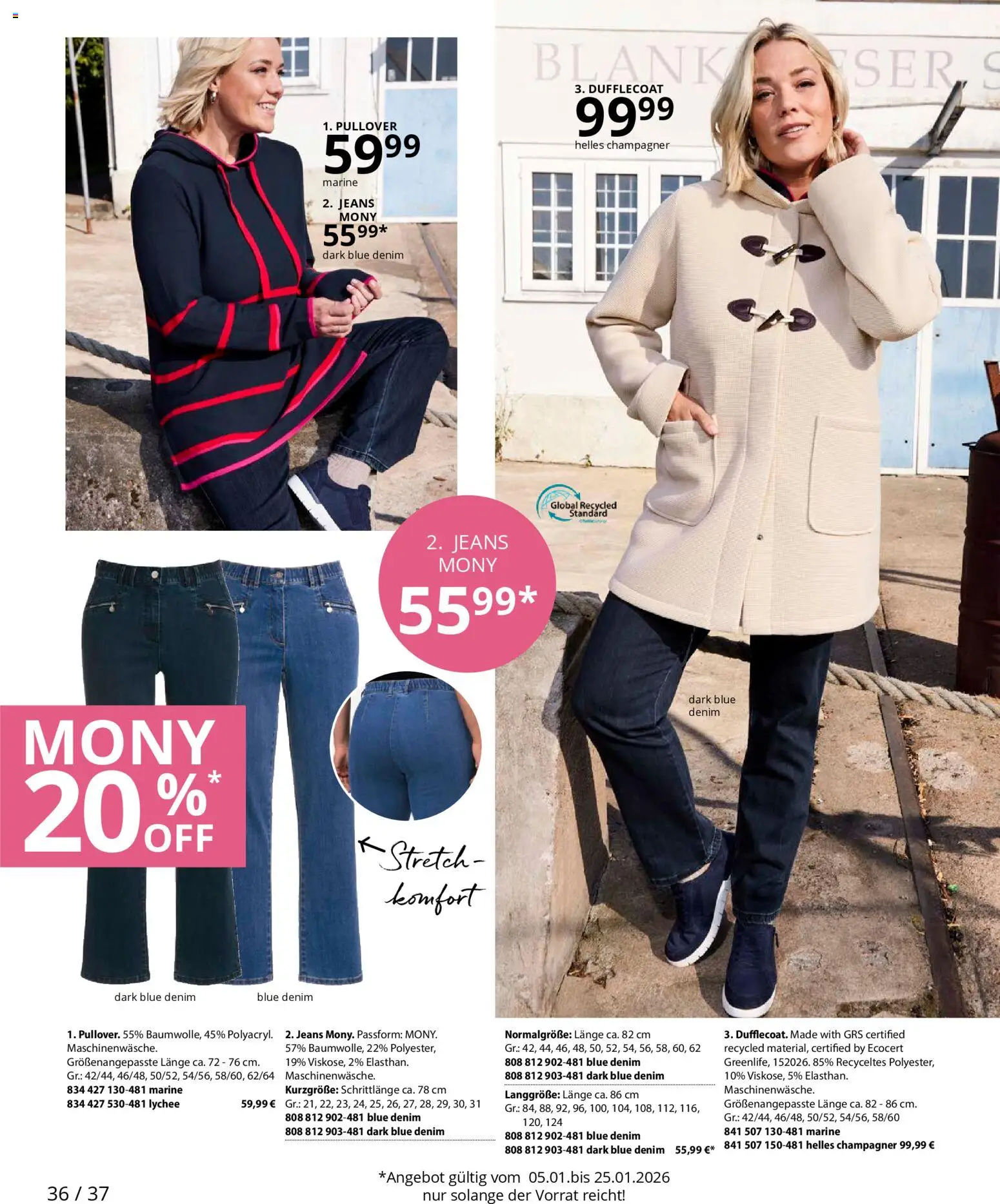 Ulla Popken Prospekt 	 – gültig ab 01.01.2026 | Seite: 36 | Produkte: Pullover, Jeans