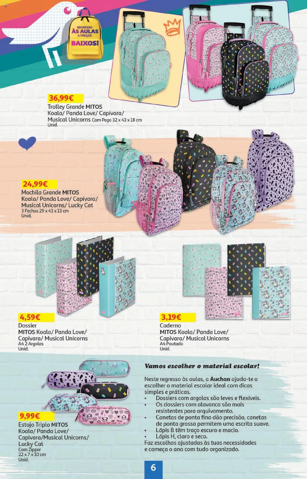 Auchan - Regresso às Aulas │ válido de 06.08.2025 | Página: 6 | Produtos: Mochila, Caderno