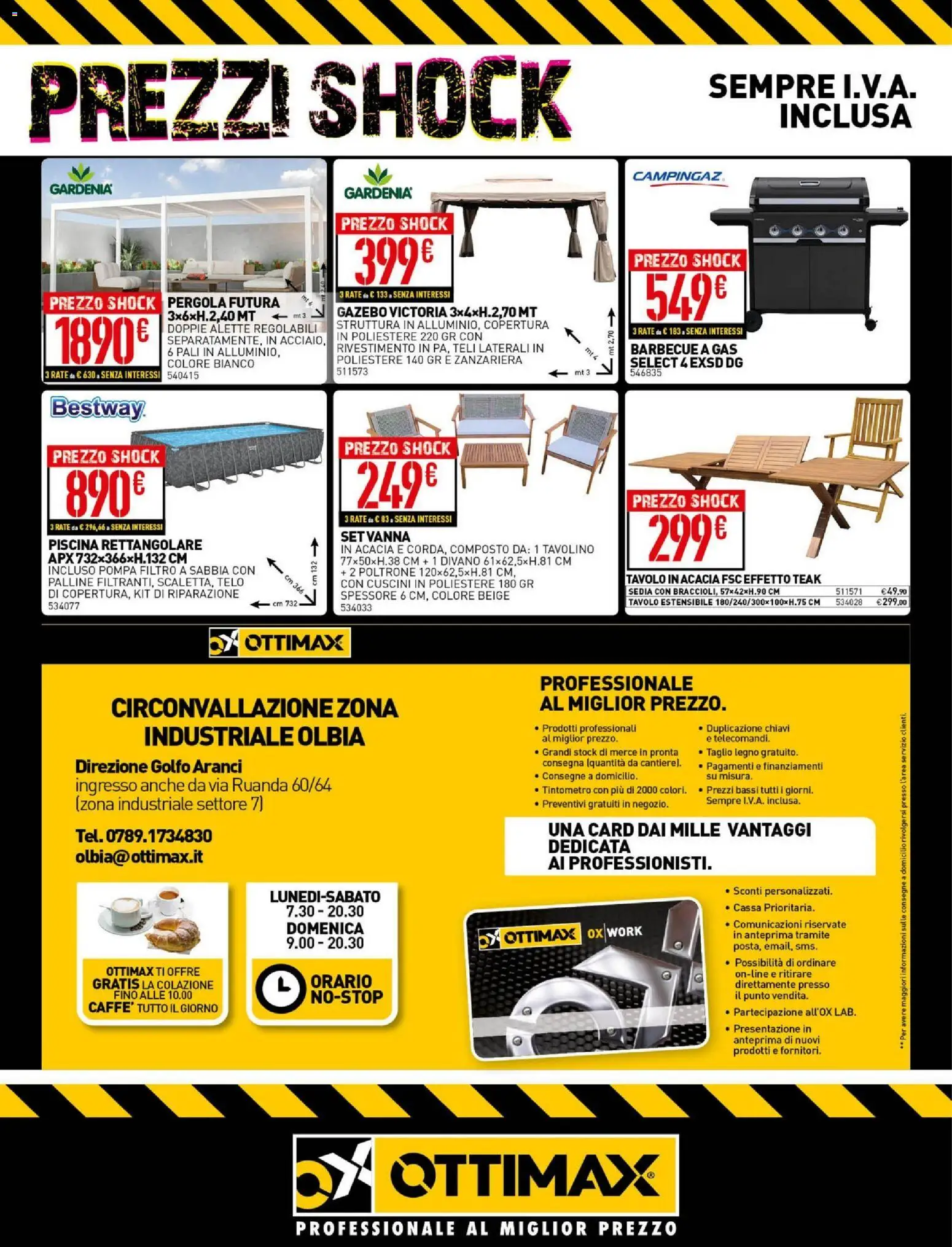 Volantino Ottimax del 09.04.2026 | Pagina: 12 | Prodotti: Tavolino, Pergola, Zanzariera, Divano