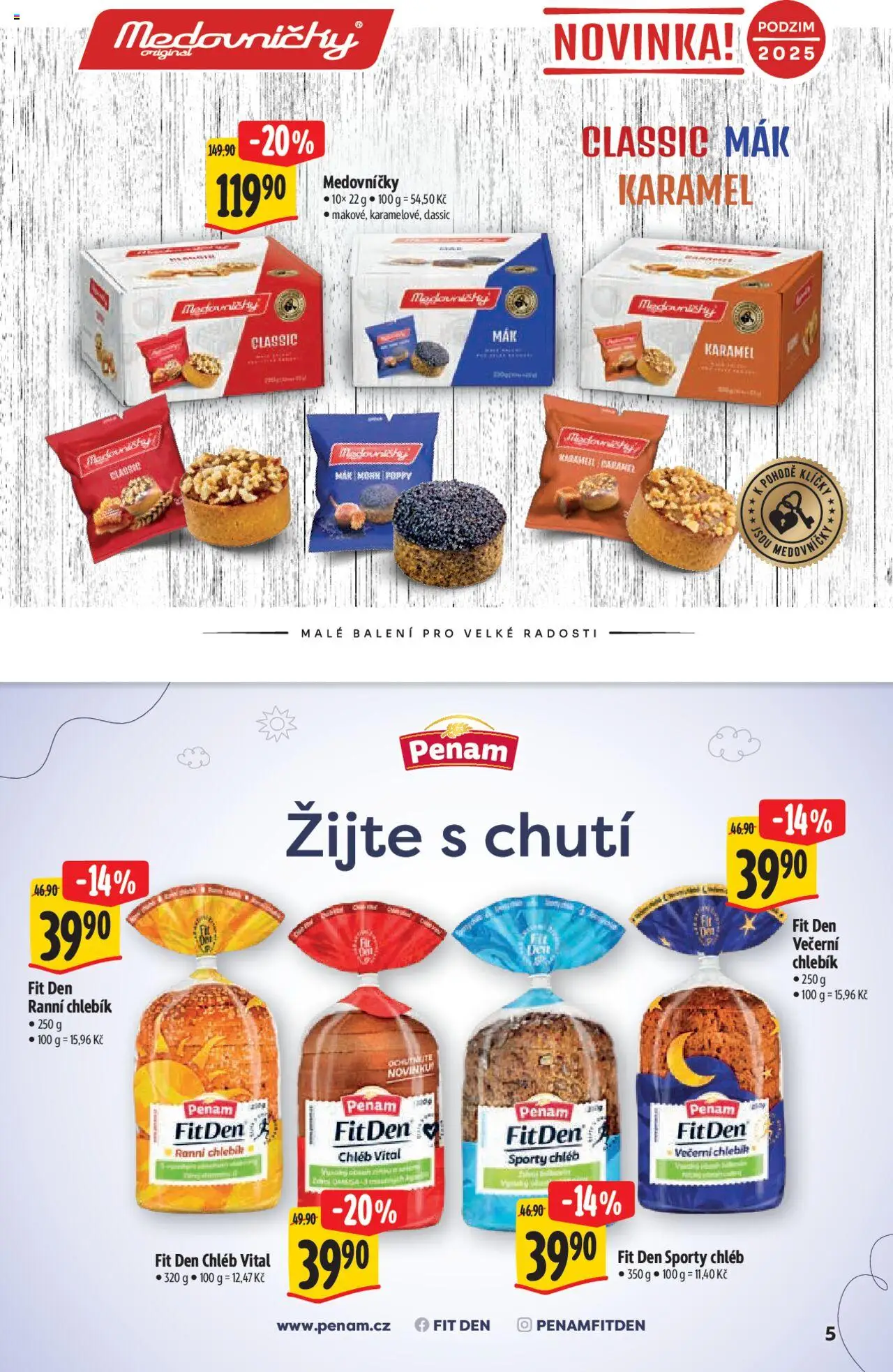 Albert katalog - Supermarket od 08.10.2025 | Strana: 5 | Produkty: Chléb, Med, Večerní chlebík