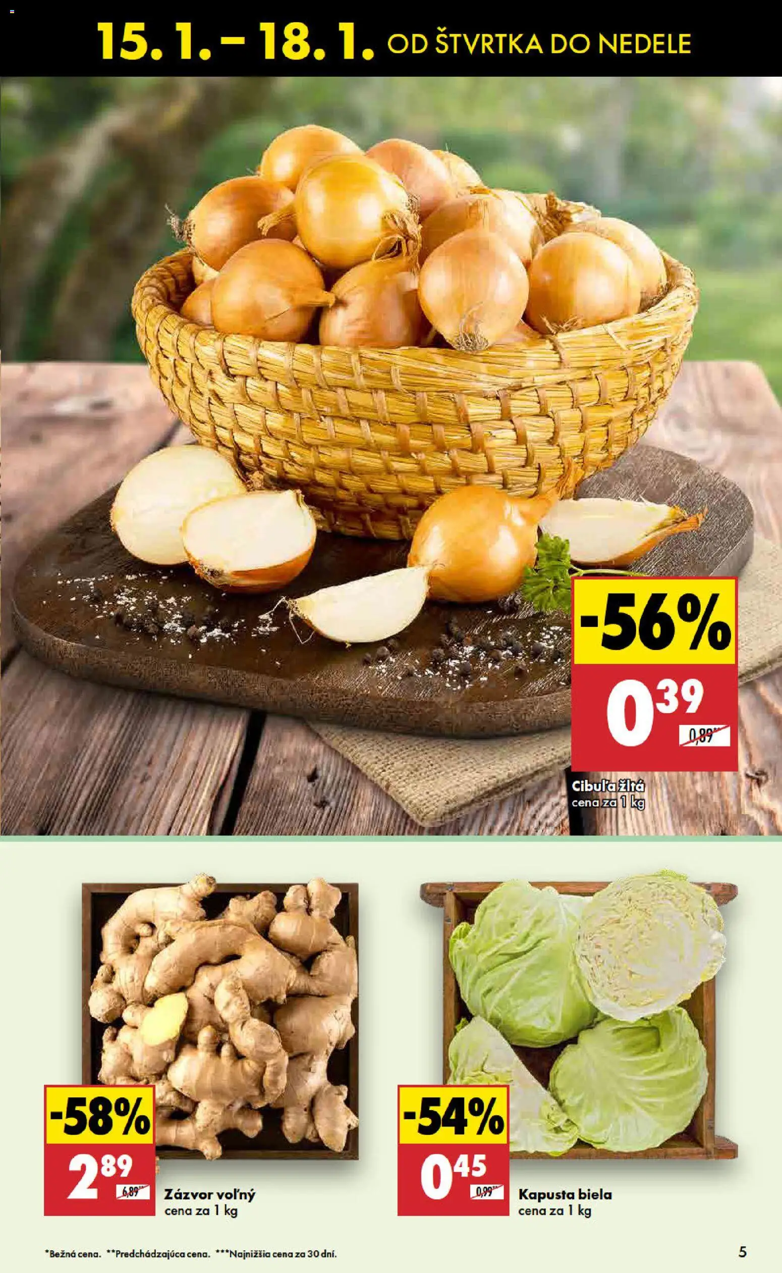 Nové Biedronka akcie – leták je platný od 15.01.2026 | Strana: 5 | Produkty: Kapusta, Zázvor, Kapusta biela